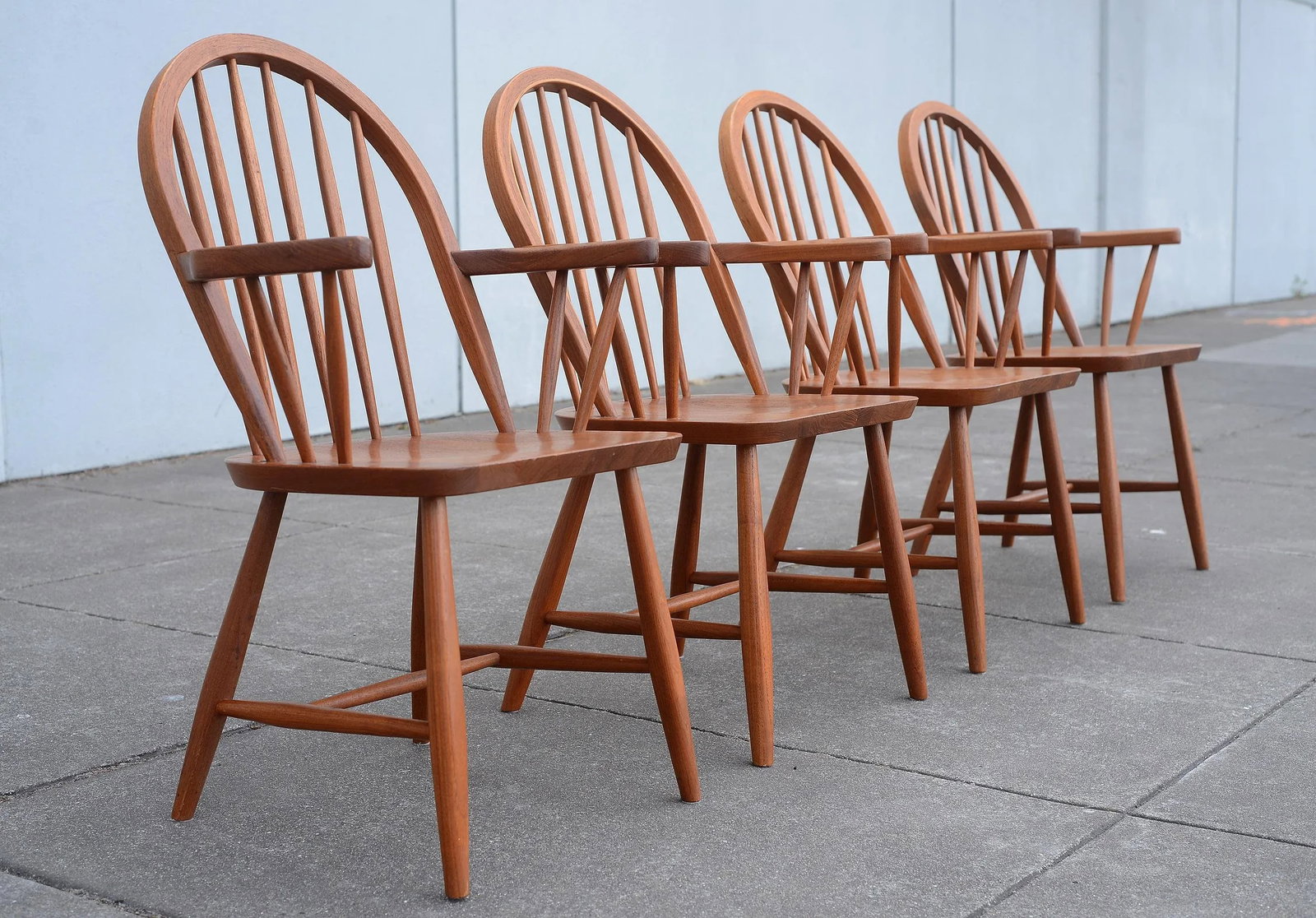 Danish Modern Erik Ole Jorgensen Teak Captain Dining Chairs for Tarm Stole & Mobelfabrik - Set of 4 - 3