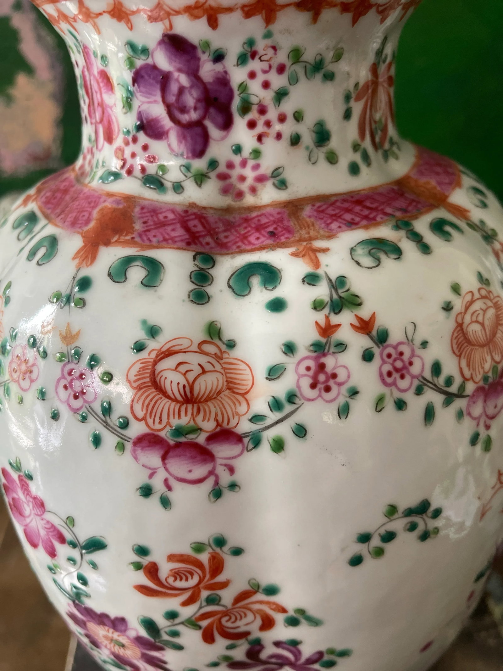 Vintage Asian Floral Lamp - 7