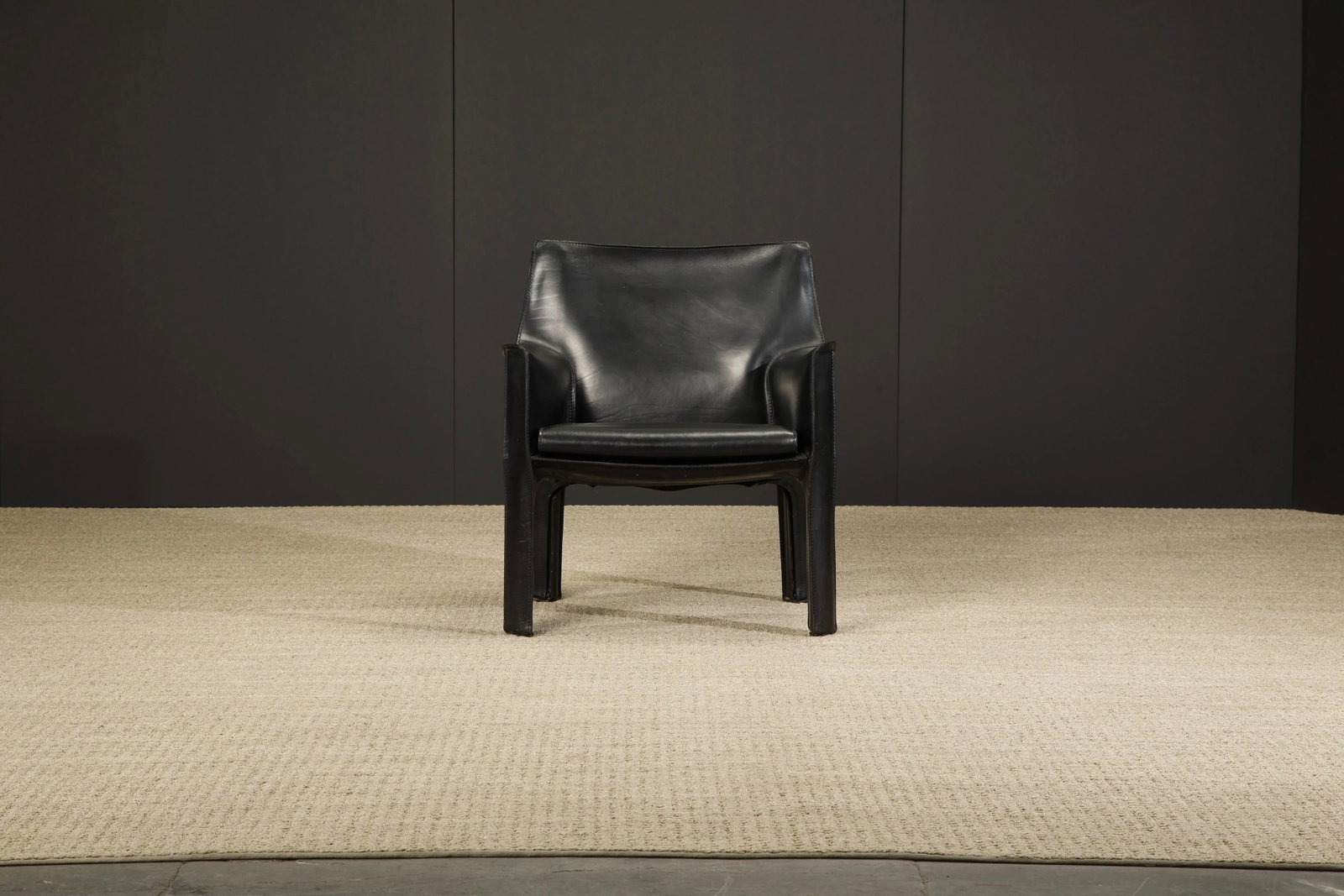 Mario Bellini for Cassina 'Cab 414' Leather Lounge Chair, Signed, circa 1980s - 2