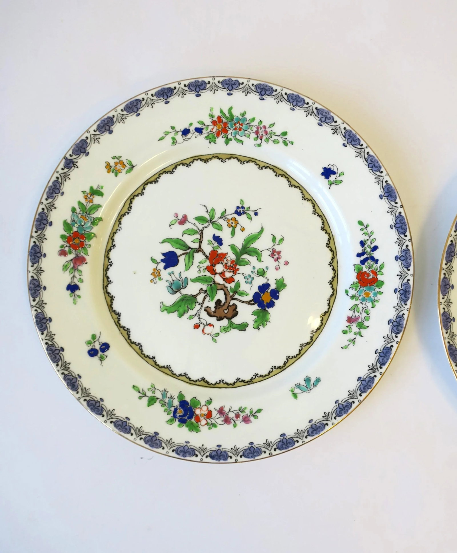 English Adderley Porcelain Plates With Floral Chintz Design - a Pair - 4