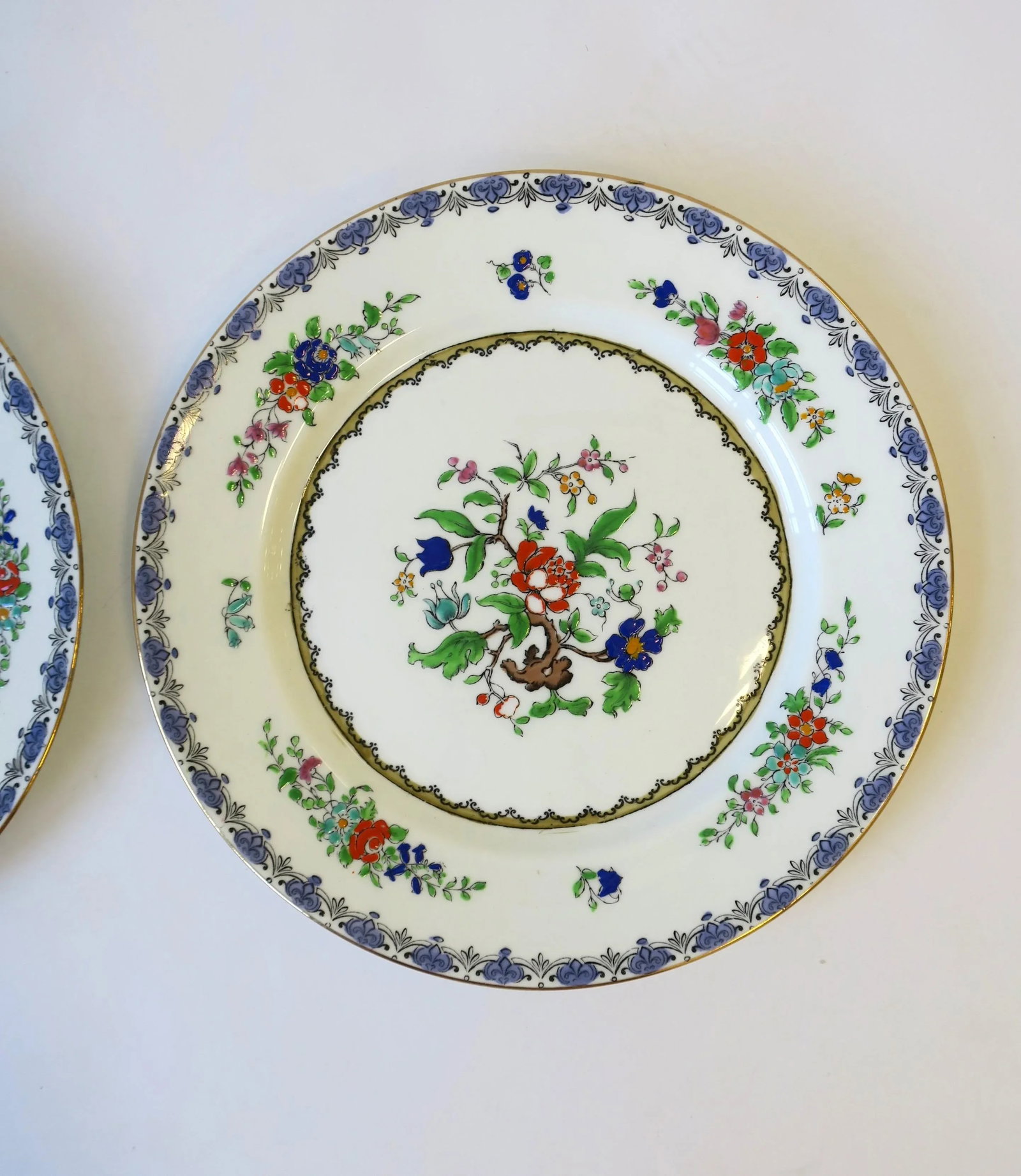 English Adderley Porcelain Plates With Floral Chintz Design - a Pair - 5