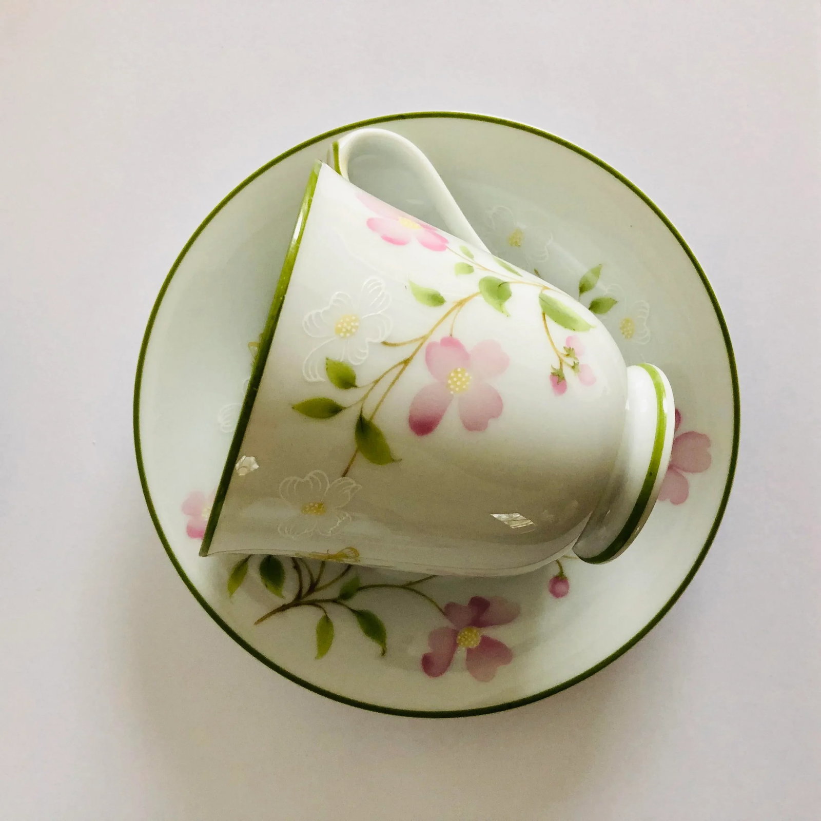 Noritake (10) Tea/Coffee Cups & Saucers First Blush Pattern - 3