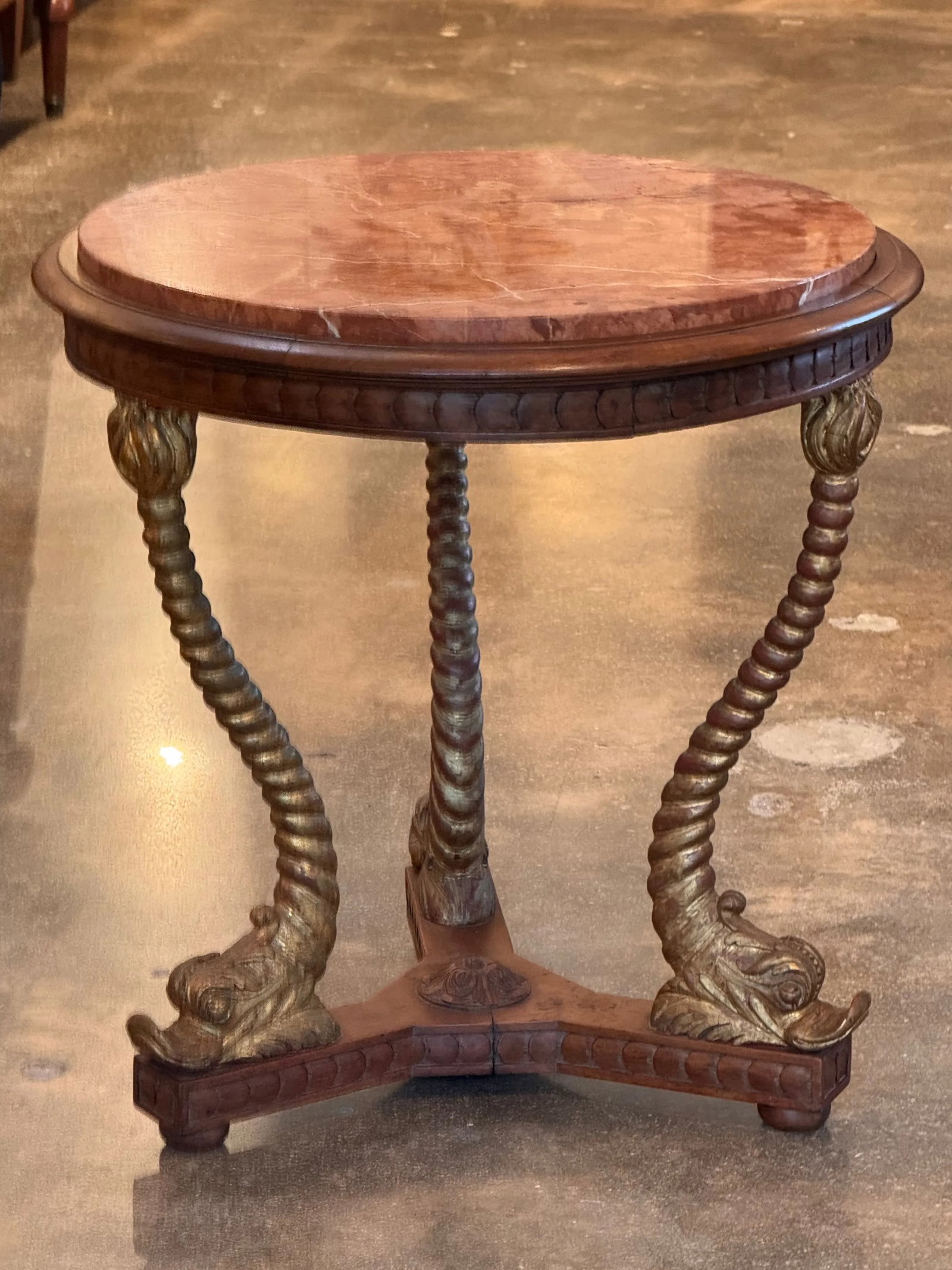 19th Century Dolphin Base Table - 2