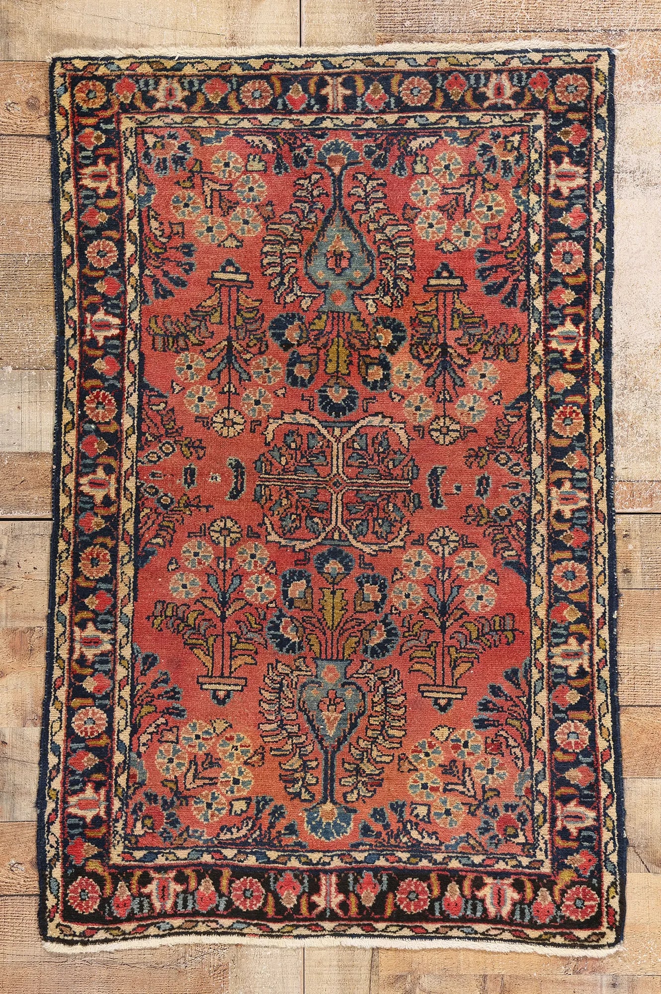 Antique Persian Hussainabad Hamadan Rug - 02'08 X 04'00 - 9