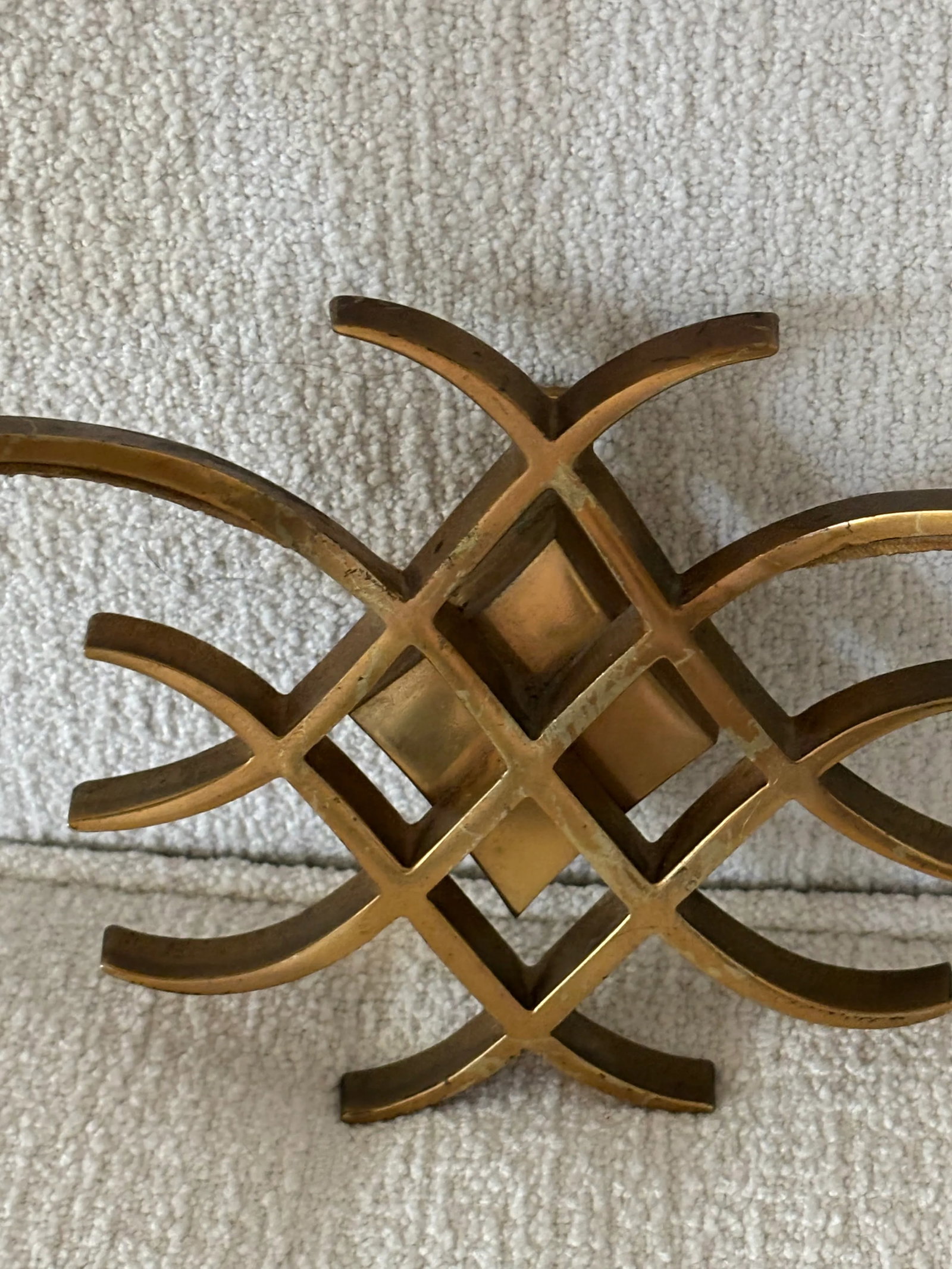 Vintage French Brass Jules Leleu Style Wall Sconces / Wall Lights - a Pair - 4