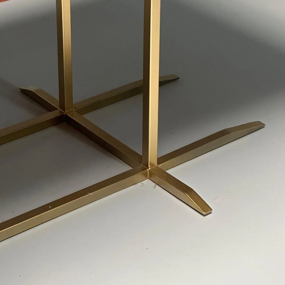 Contemporary, Modern Rectangular Dining Table, Burlwood Veneer, Gilt Metal - 6