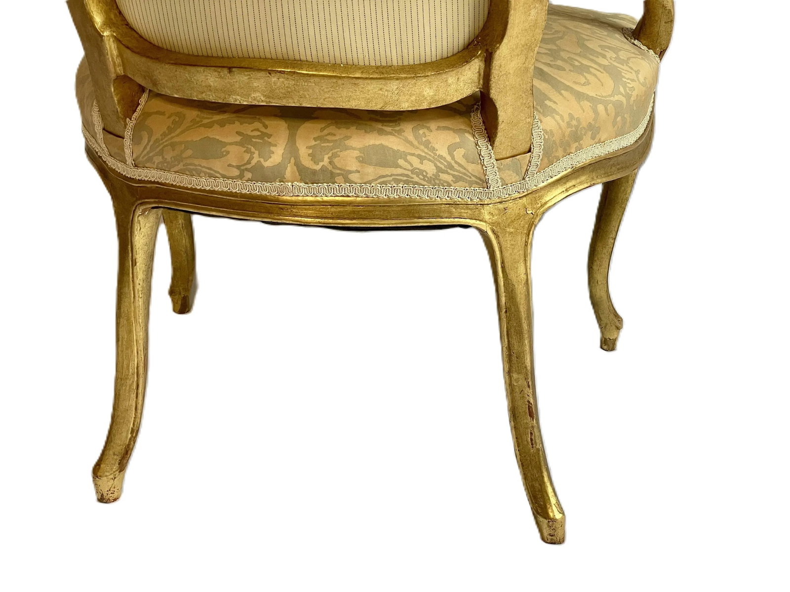 Louis XV Style Chairs With Elegant , Fortuny Upholstery - 5