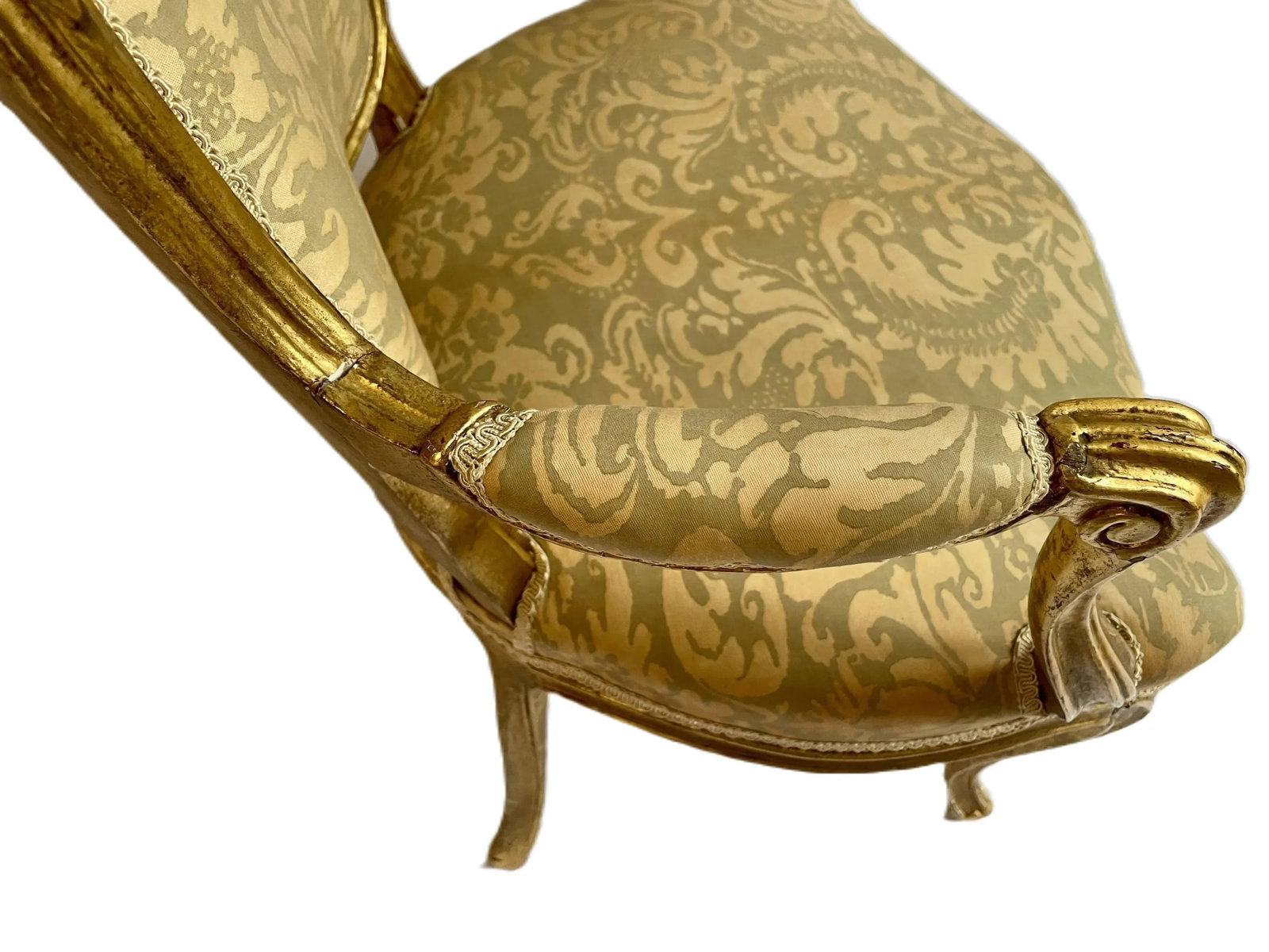 Louis XV Style Chairs With Elegant , Fortuny Upholstery - 6