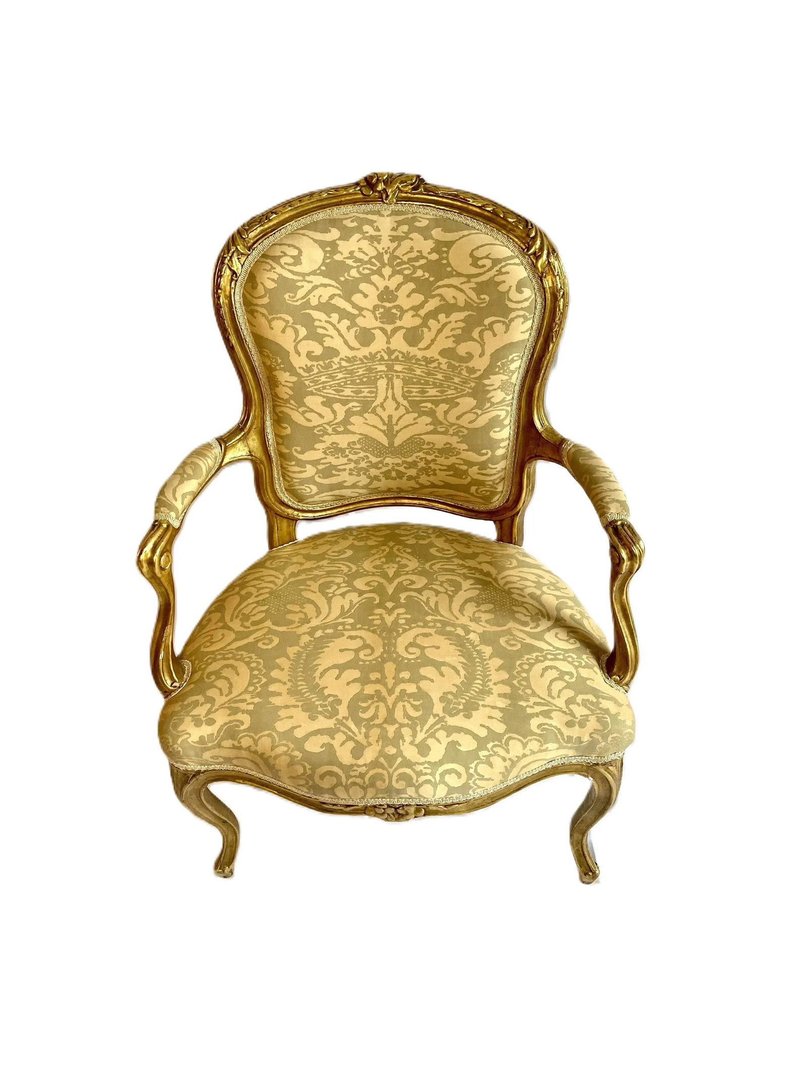 Louis XV Style Chairs With Elegant , Fortuny Upholstery - 7