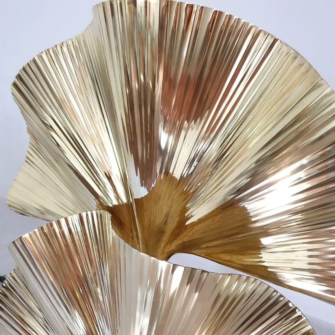 Pair of Ginkgo Brass Table Lamps, Italy - 9