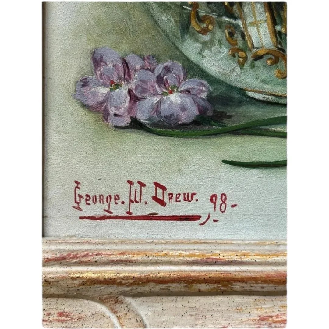 Vintage Original George W. Drew Still Life Oil Painting - 6