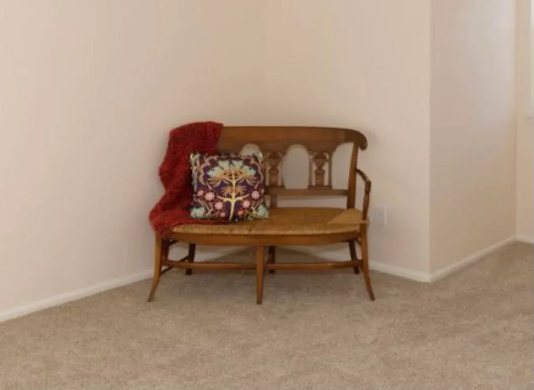 19th Century Antique Woven Rattan Woven Seat Wood Bench - 2