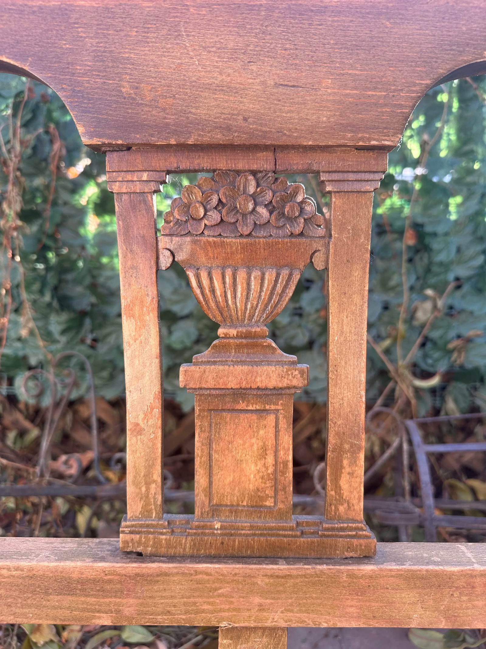 19th Century Antique Woven Rattan Woven Seat Wood Bench - 9