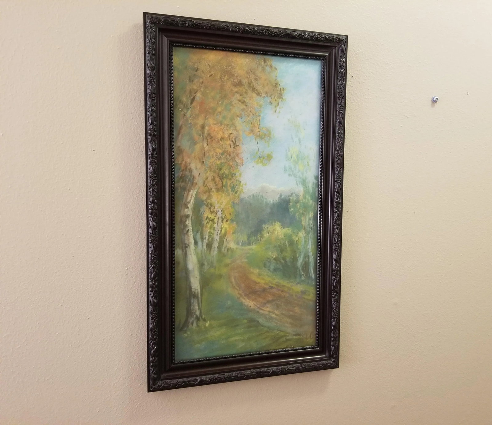Antique Early 1900s Original Pastel Landscape Signed George Ernest Bingham, Framed - 2