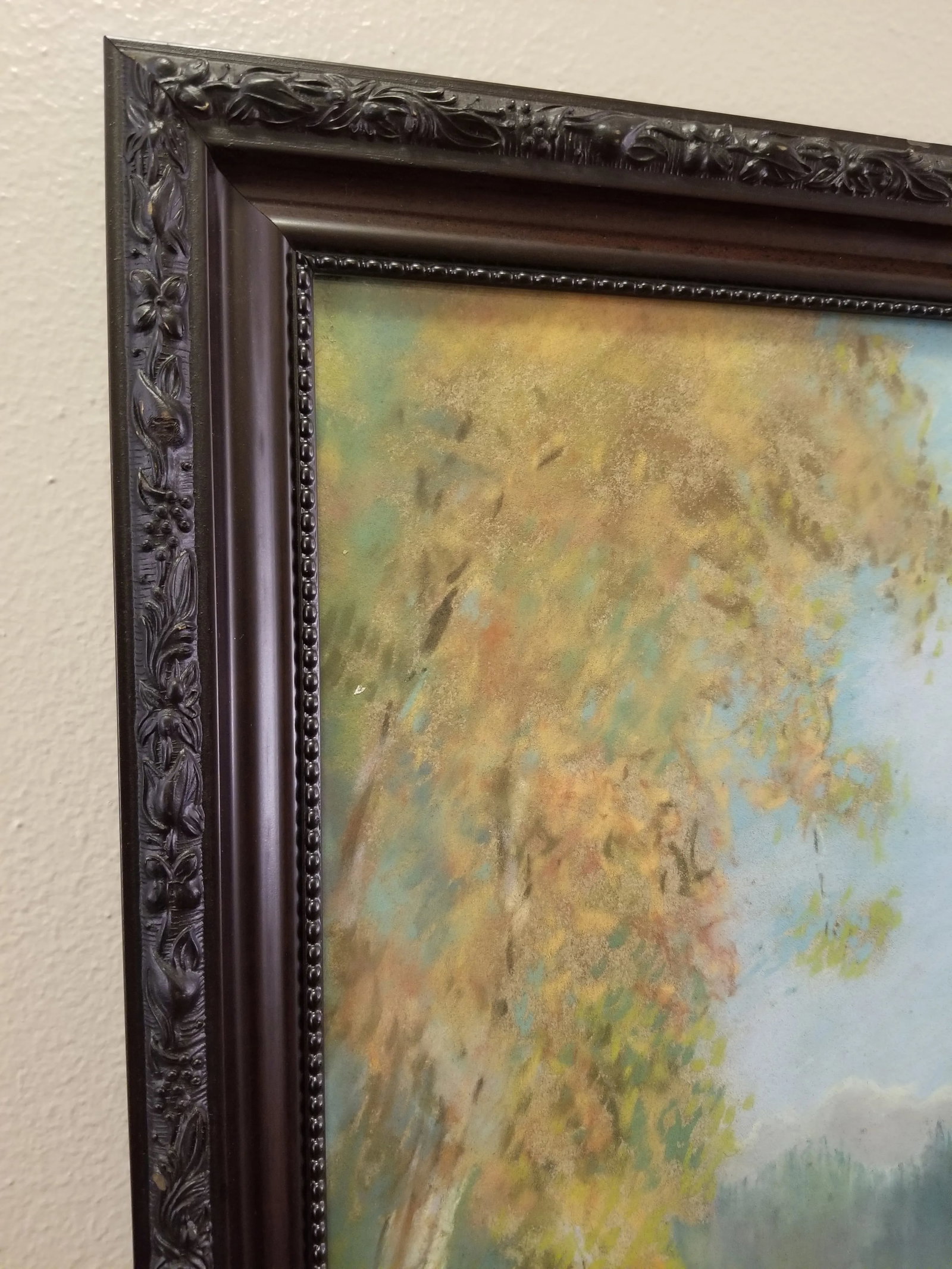 Antique Early 1900s Original Pastel Landscape Signed George Ernest Bingham, Framed - 6