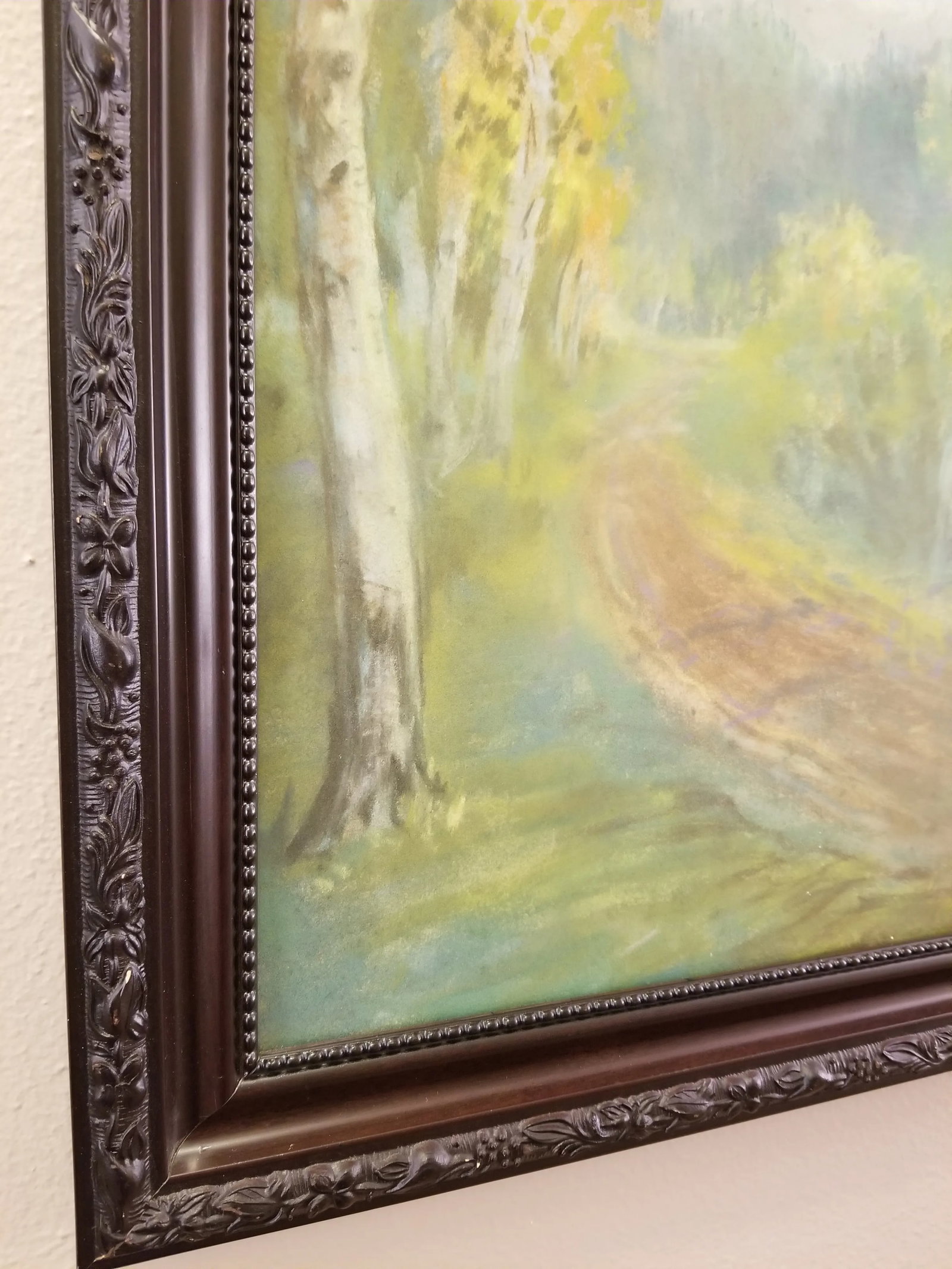 Antique Early 1900s Original Pastel Landscape Signed George Ernest Bingham, Framed - 7