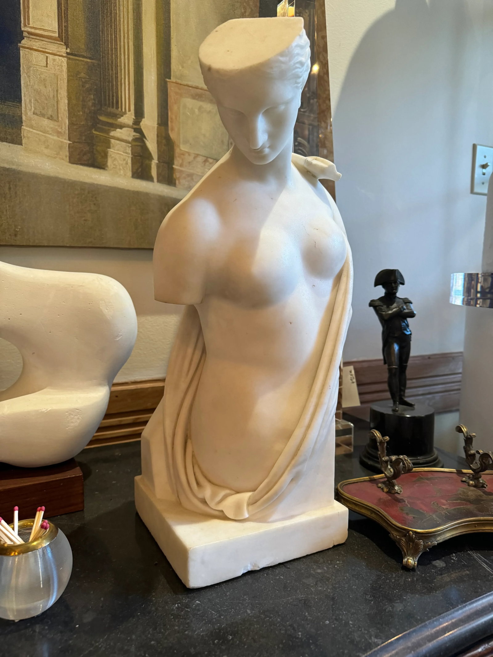 Carved Marble Classical Figure - 2