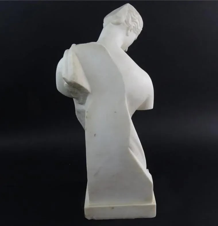 Carved Marble Classical Figure - 4