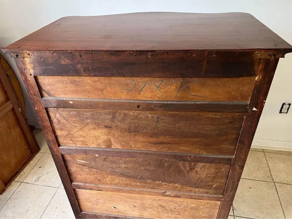 Early 20th Century Antique Oak 6 Drawer Tall Chest Dresser - 10
