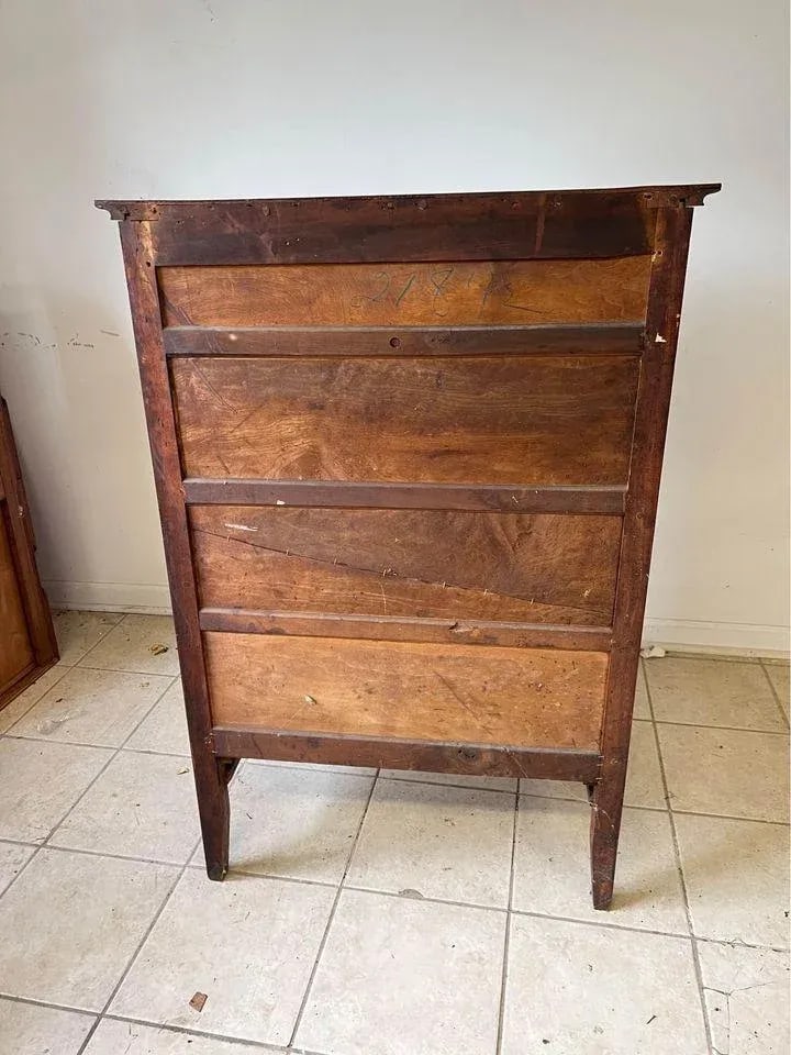 Early 20th Century Antique Oak 6 Drawer Tall Chest Dresser - 8