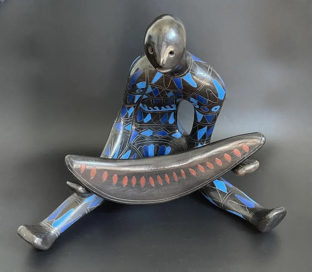 Manuel Felguerez Man Eating Watermelon Terracotta Sculpture - 2