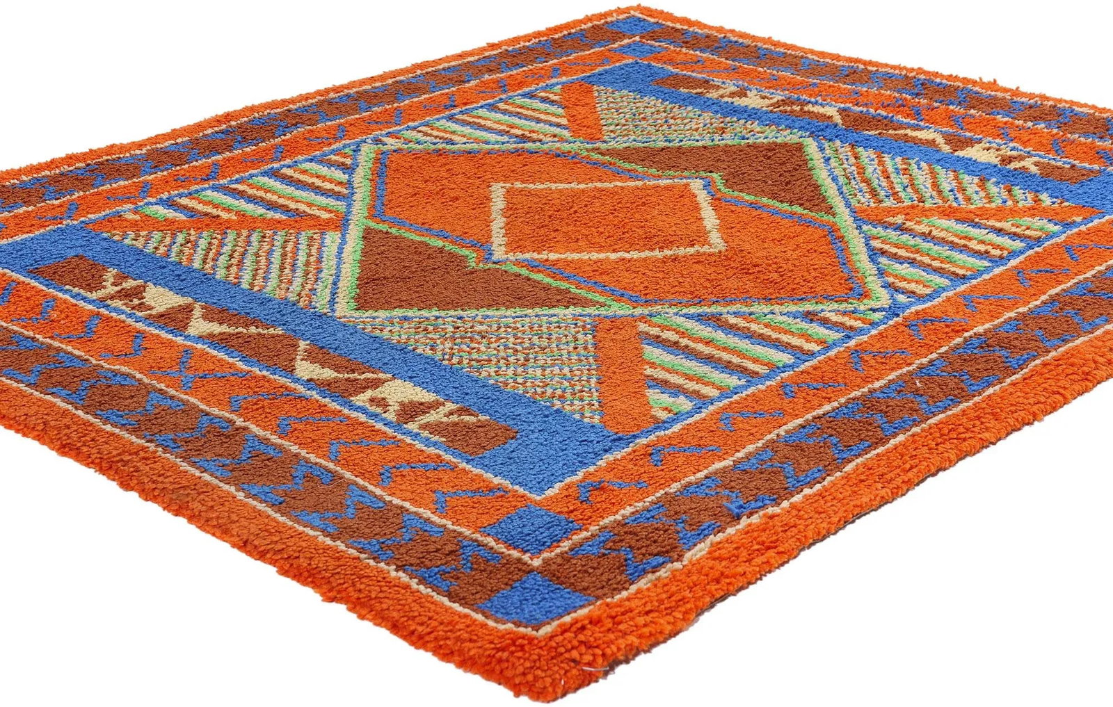 Vintage Southwest Sunrise American Hooked Rug - 04'03 X 05'02. - 2