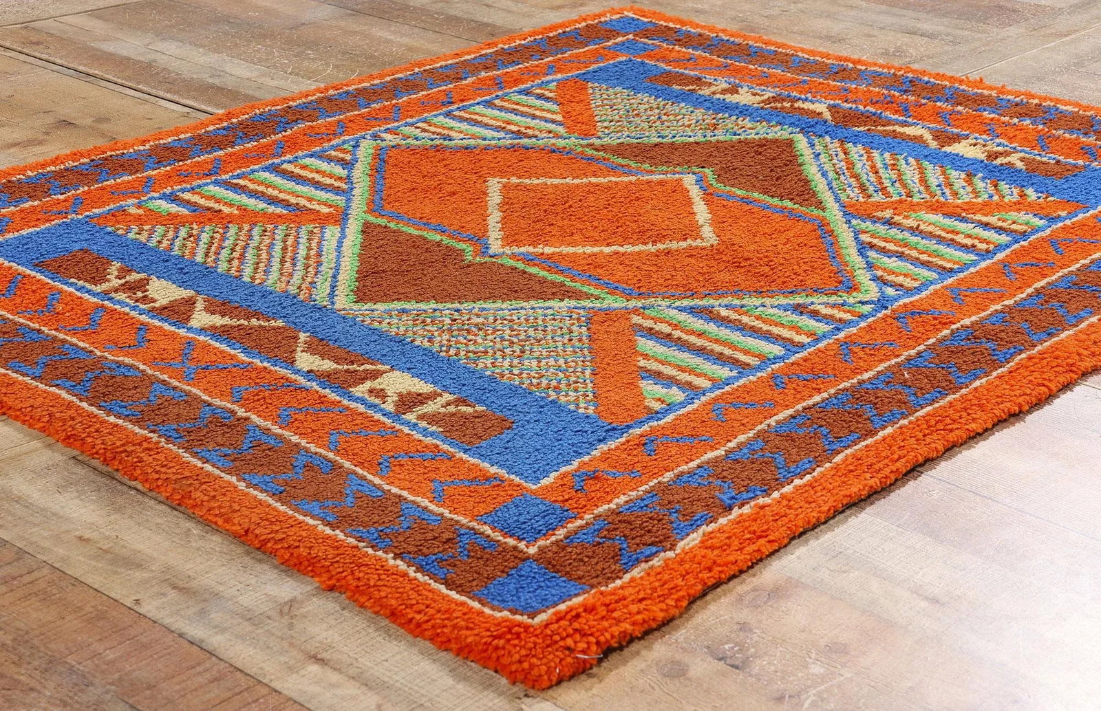 Vintage Southwest Sunrise American Hooked Rug - 04'03 X 05'02. - 7