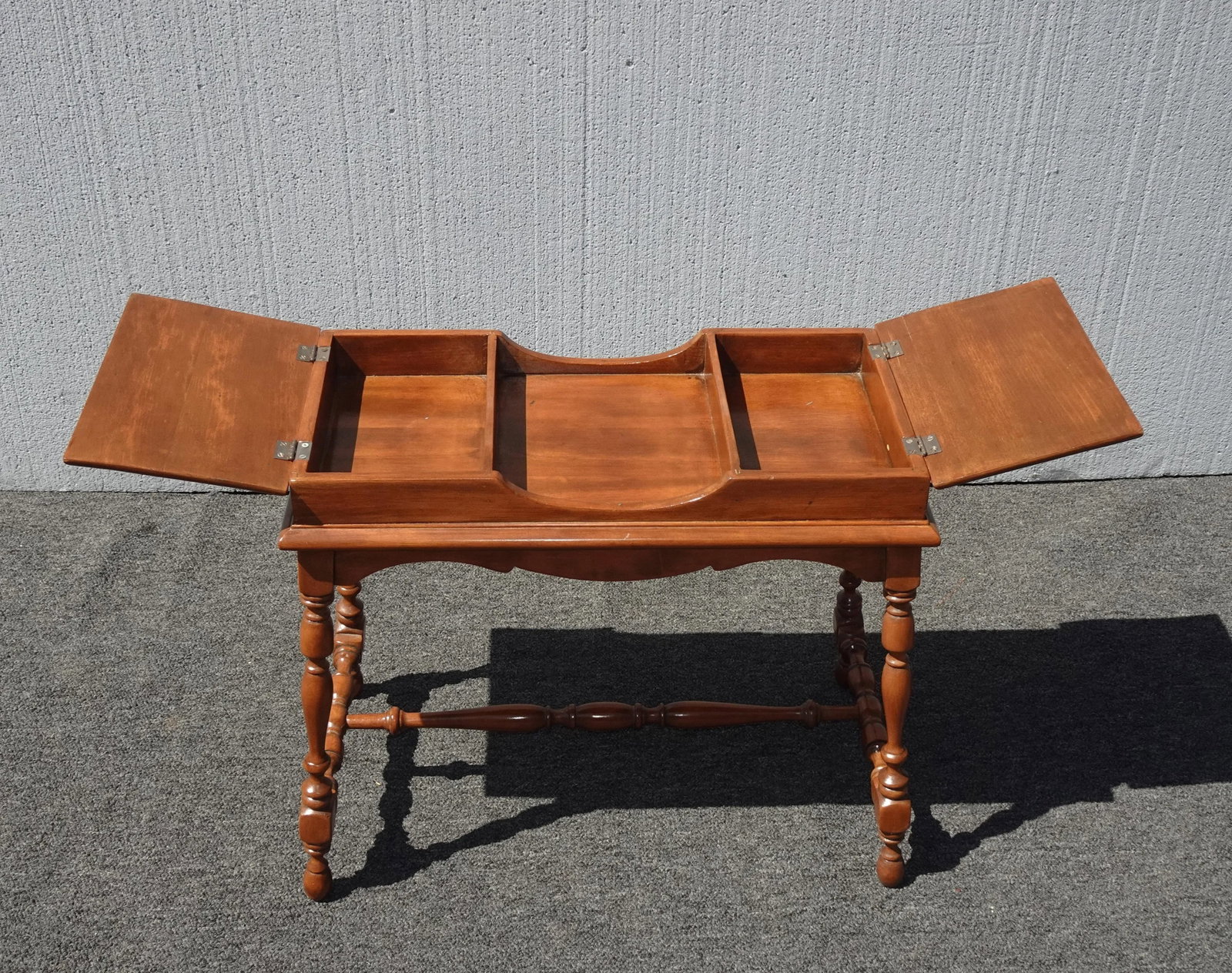 Vintage French Country End Table W Two Compartments - 2