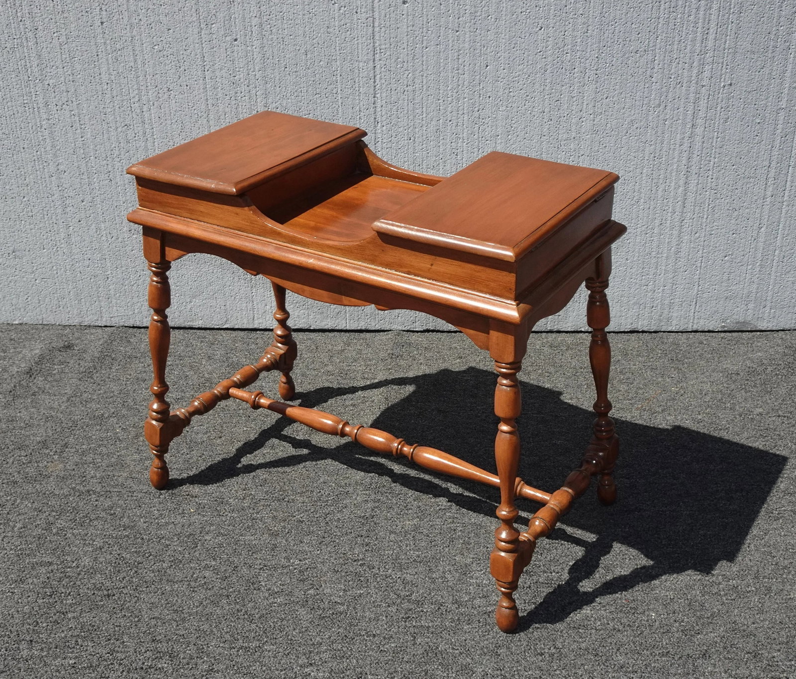 Vintage French Country End Table W Two Compartments - 4