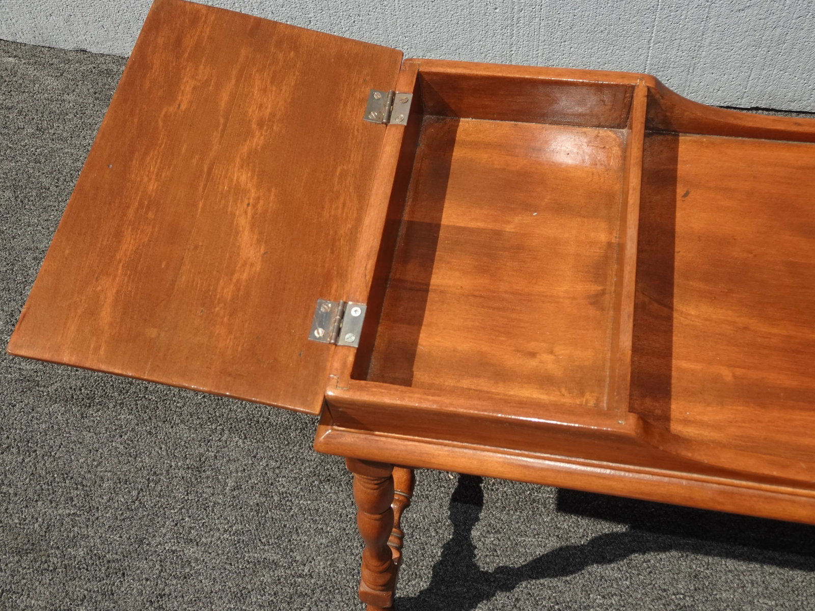 Vintage French Country End Table W Two Compartments - 5