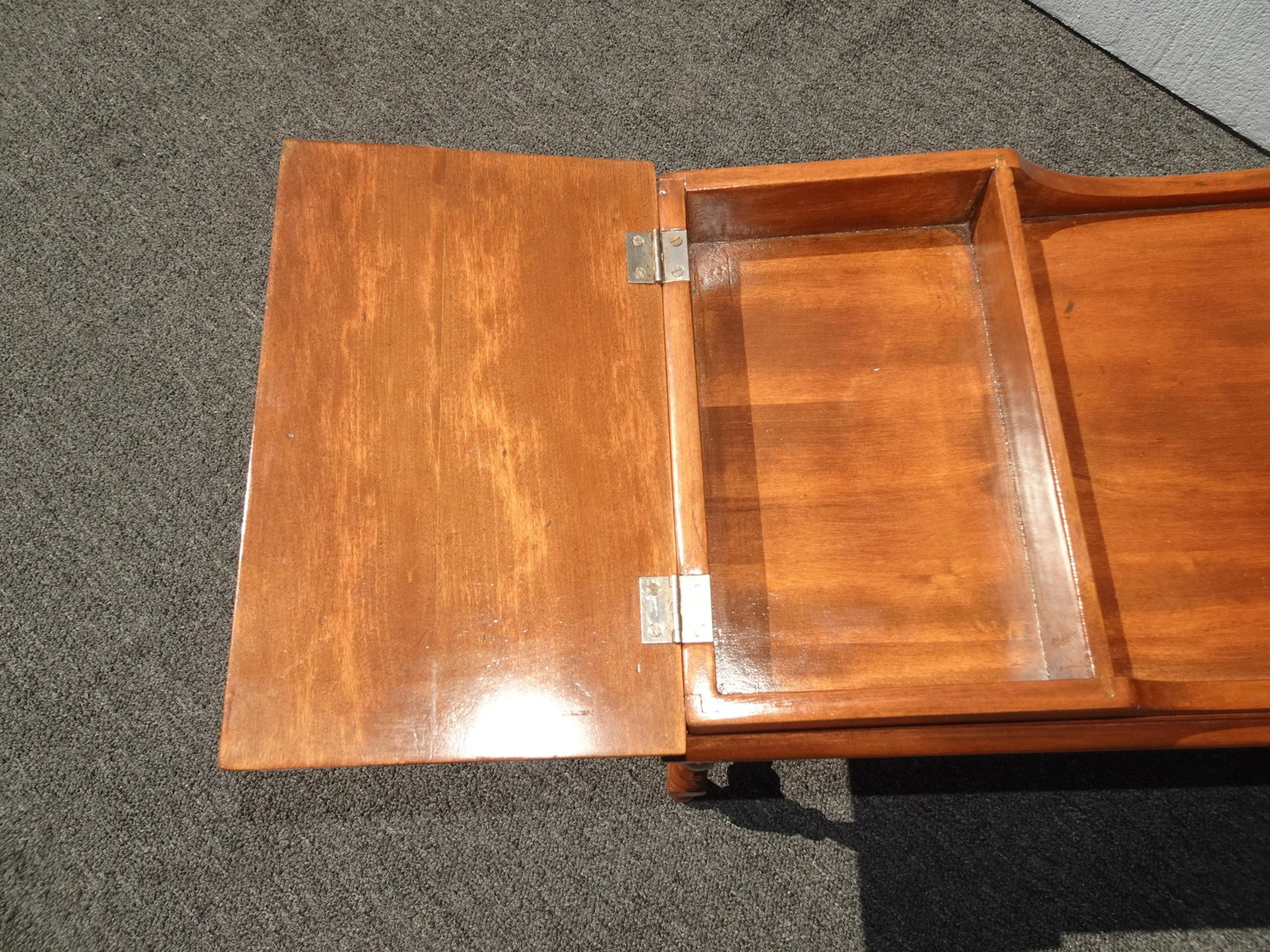 Vintage French Country End Table W Two Compartments - 6