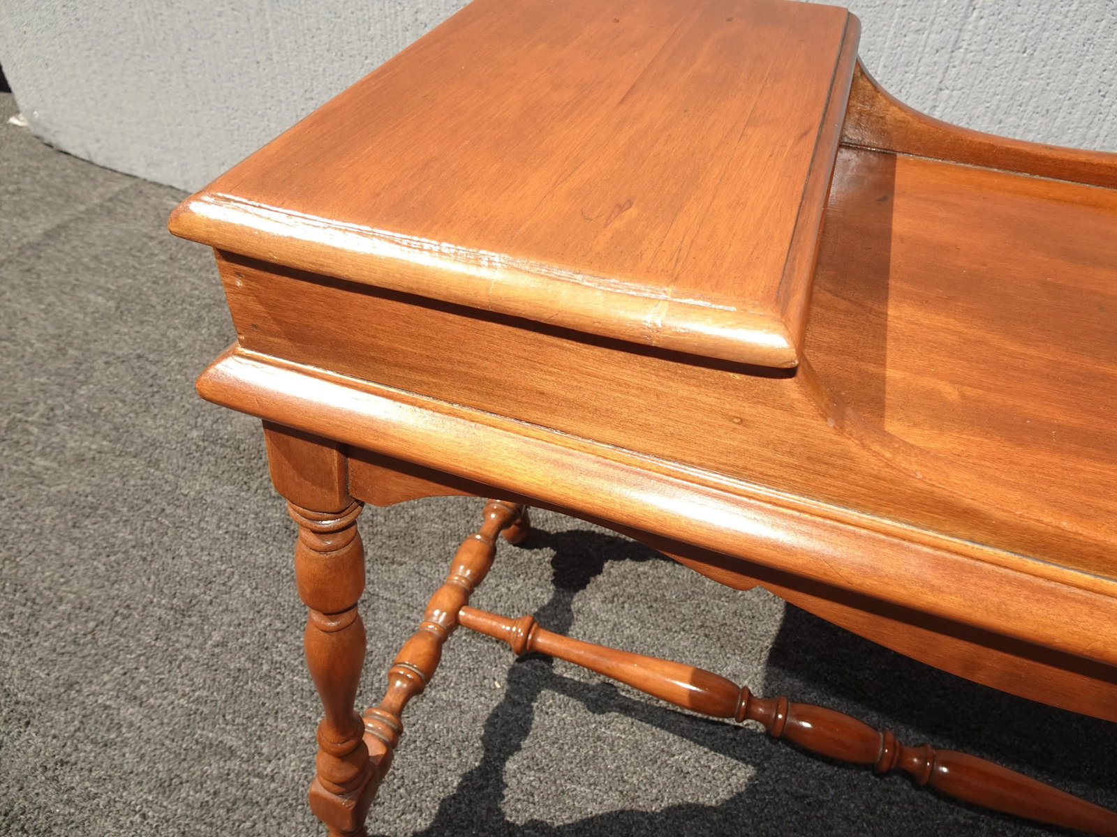 Vintage French Country End Table W Two Compartments - 8