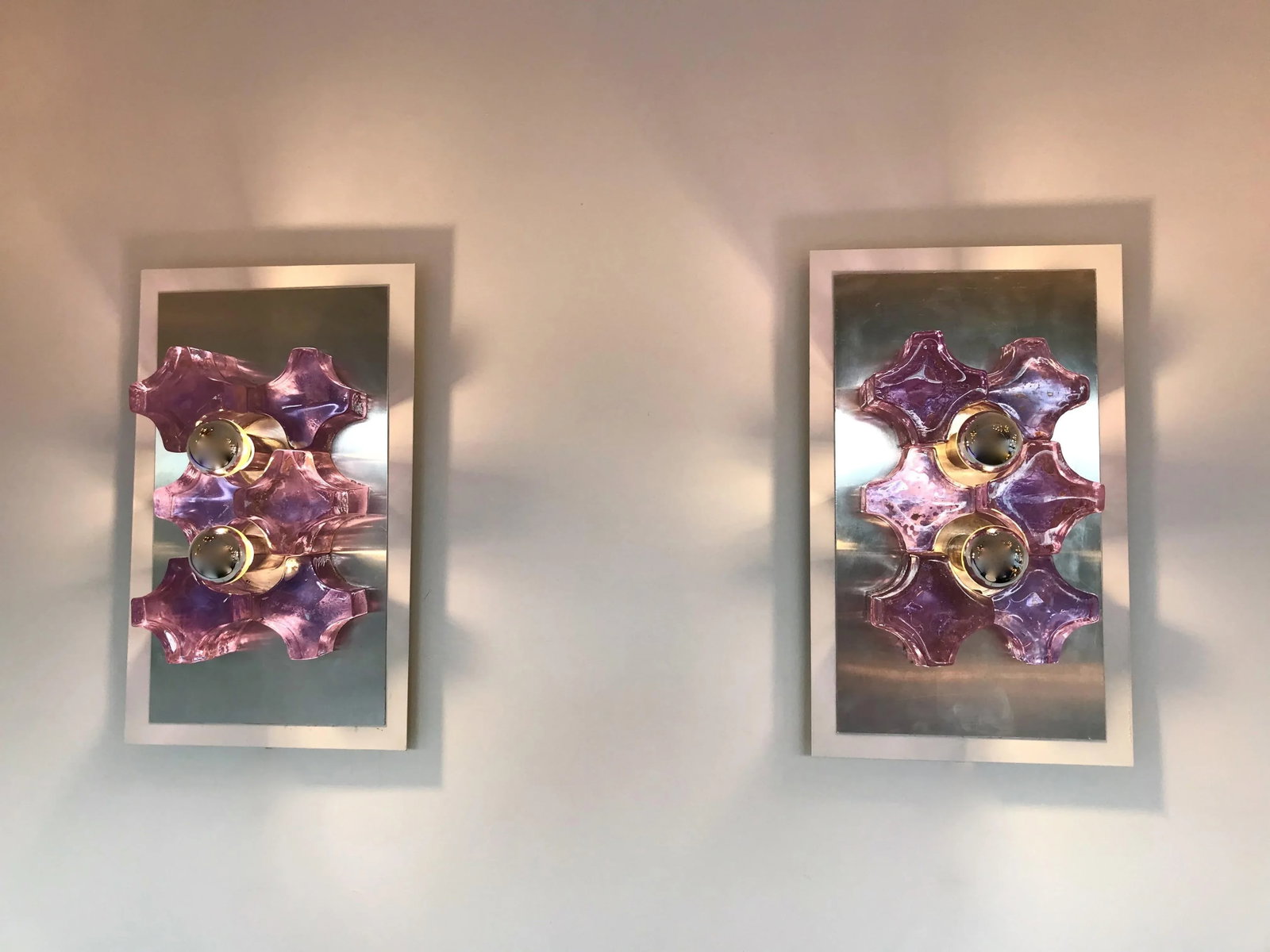 Pressed Glass Sconces by Biancardi and Jordan Arte, Italy, 1970 - A Pair - 4