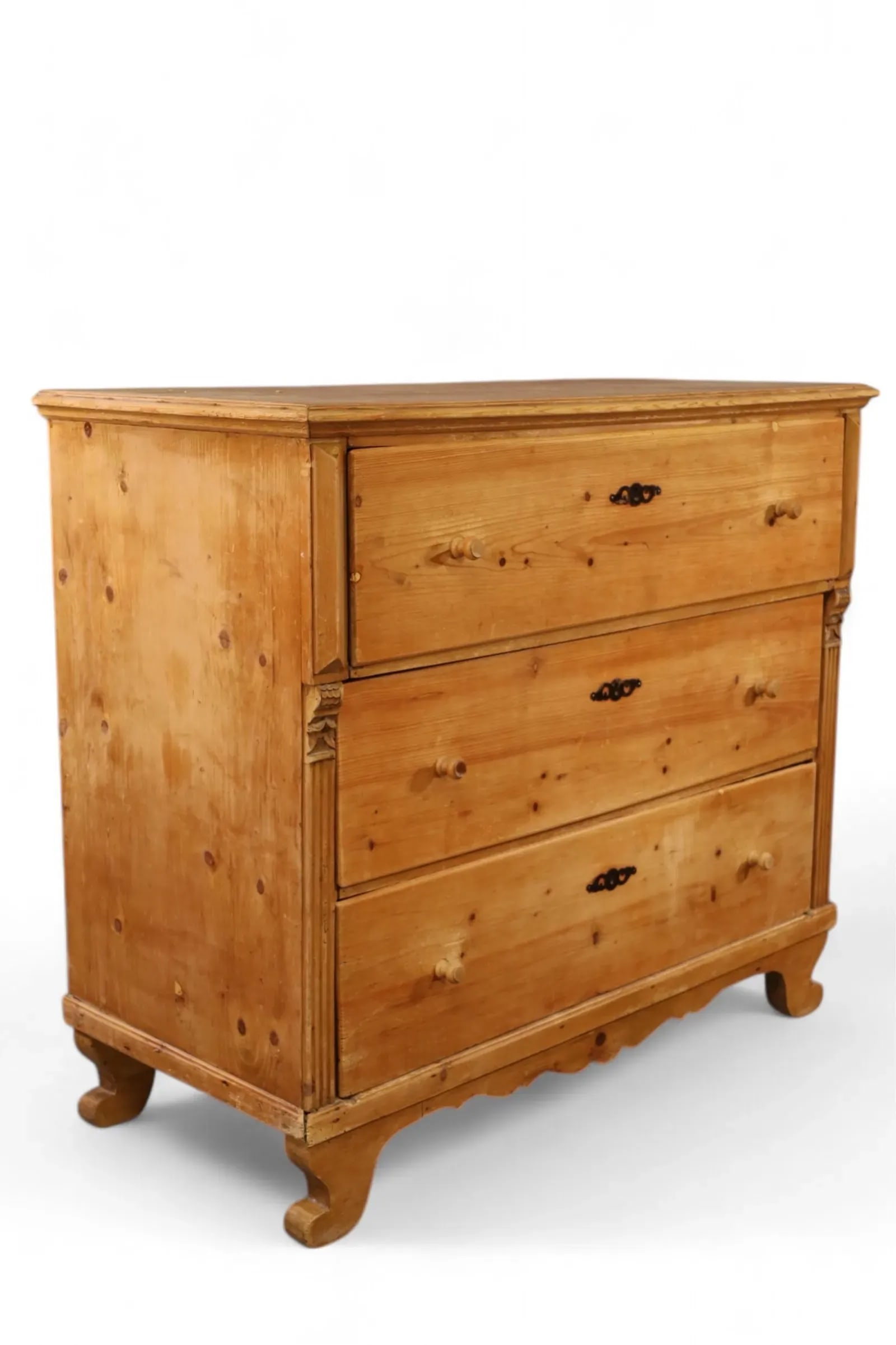 19th Century Antique Pine Large Chest of Drawers - 3