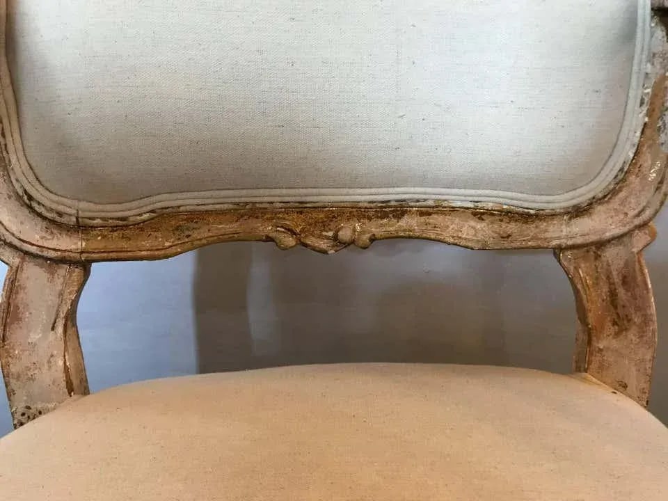Vintage Louis XV Style Armchairs in Painted Distressed Frames - a Pair - 4