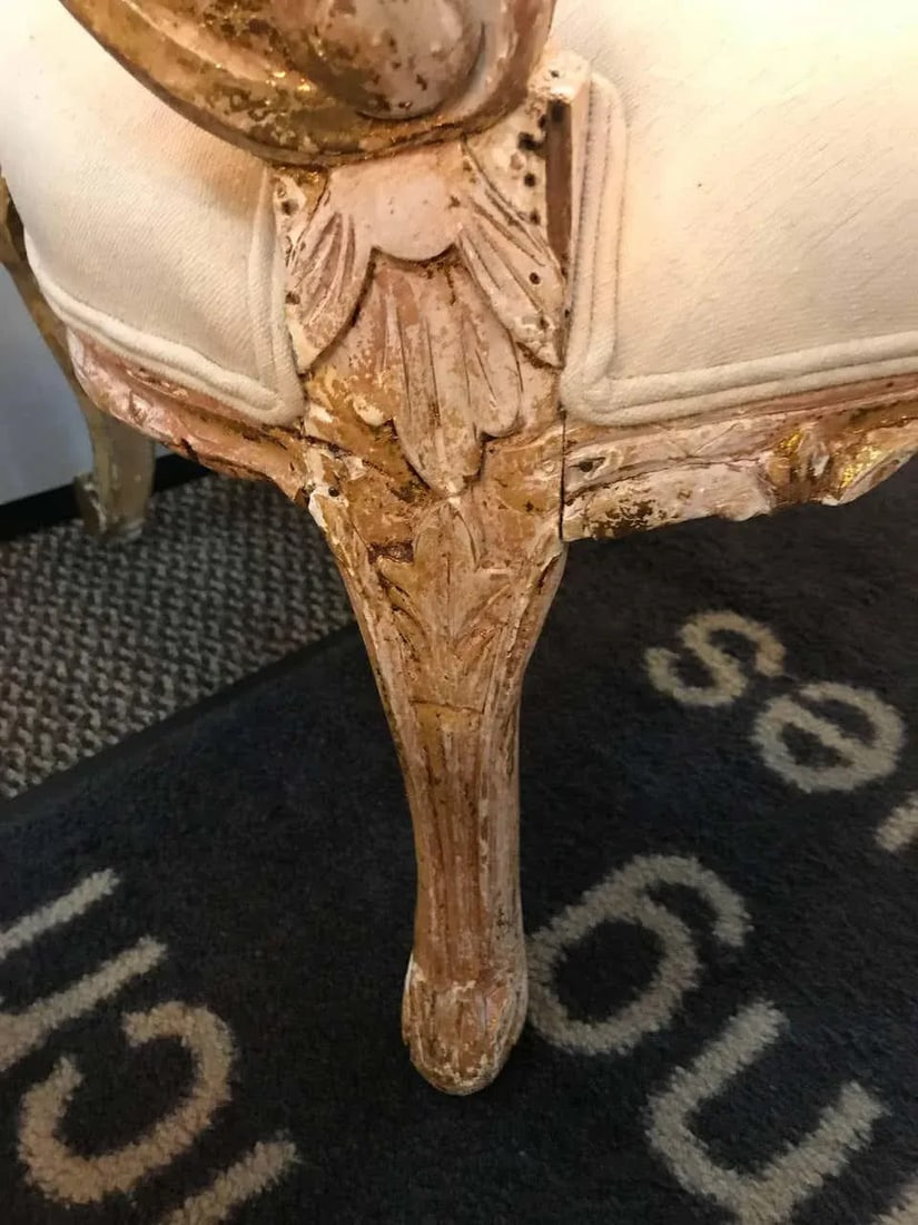 Vintage Louis XV Style Armchairs in Painted Distressed Frames - a Pair - 9