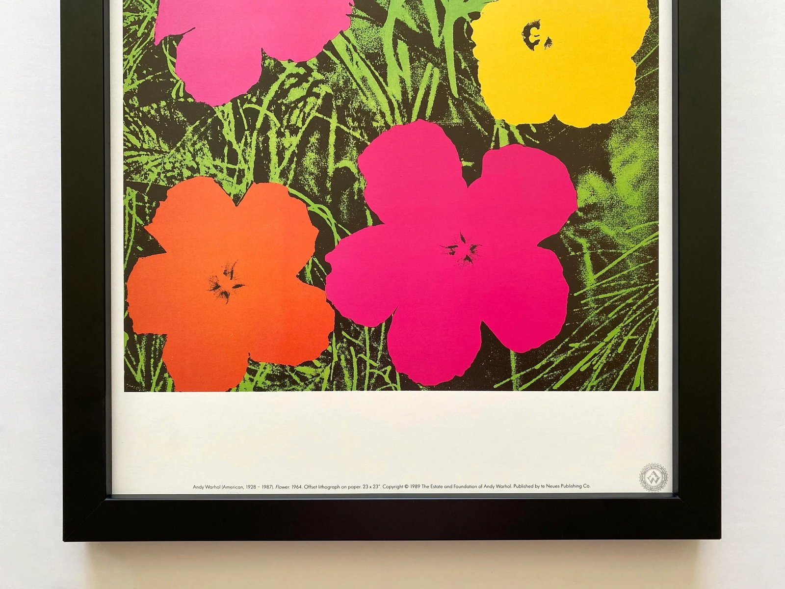 Andy Warhol Estate Vintage 1989 Framed Pop Art Lithograph Print " Flower " 1964 - 3