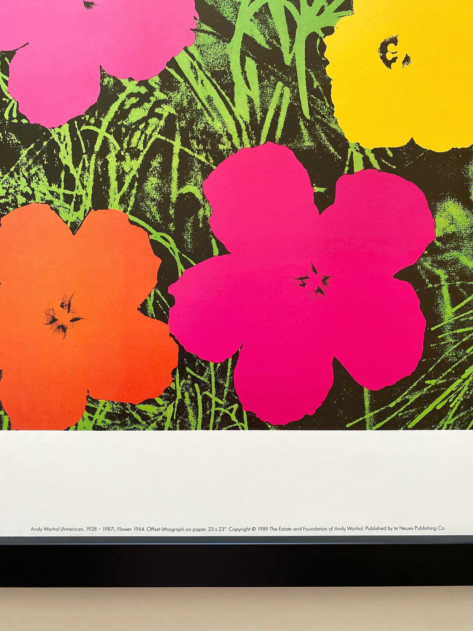 Andy Warhol Estate Vintage 1989 Framed Pop Art Lithograph Print " Flower " 1964 - 7