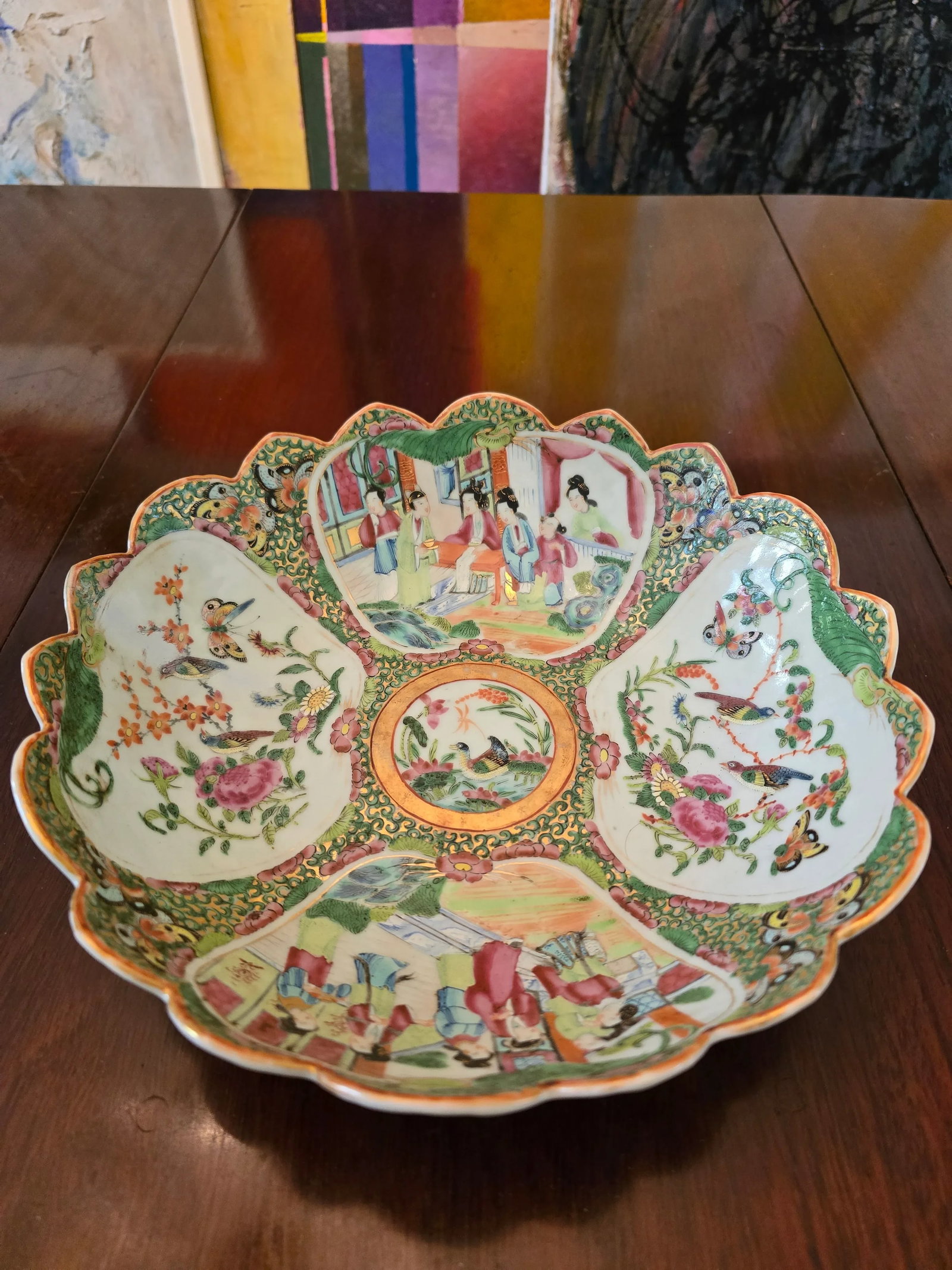 Antique Chinese Porcelain Large Rose Medallion Bowl - 2
