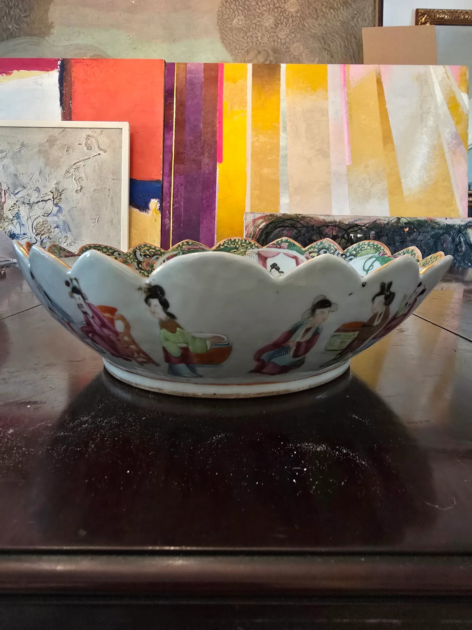 Antique Chinese Porcelain Large Rose Medallion Bowl - 3