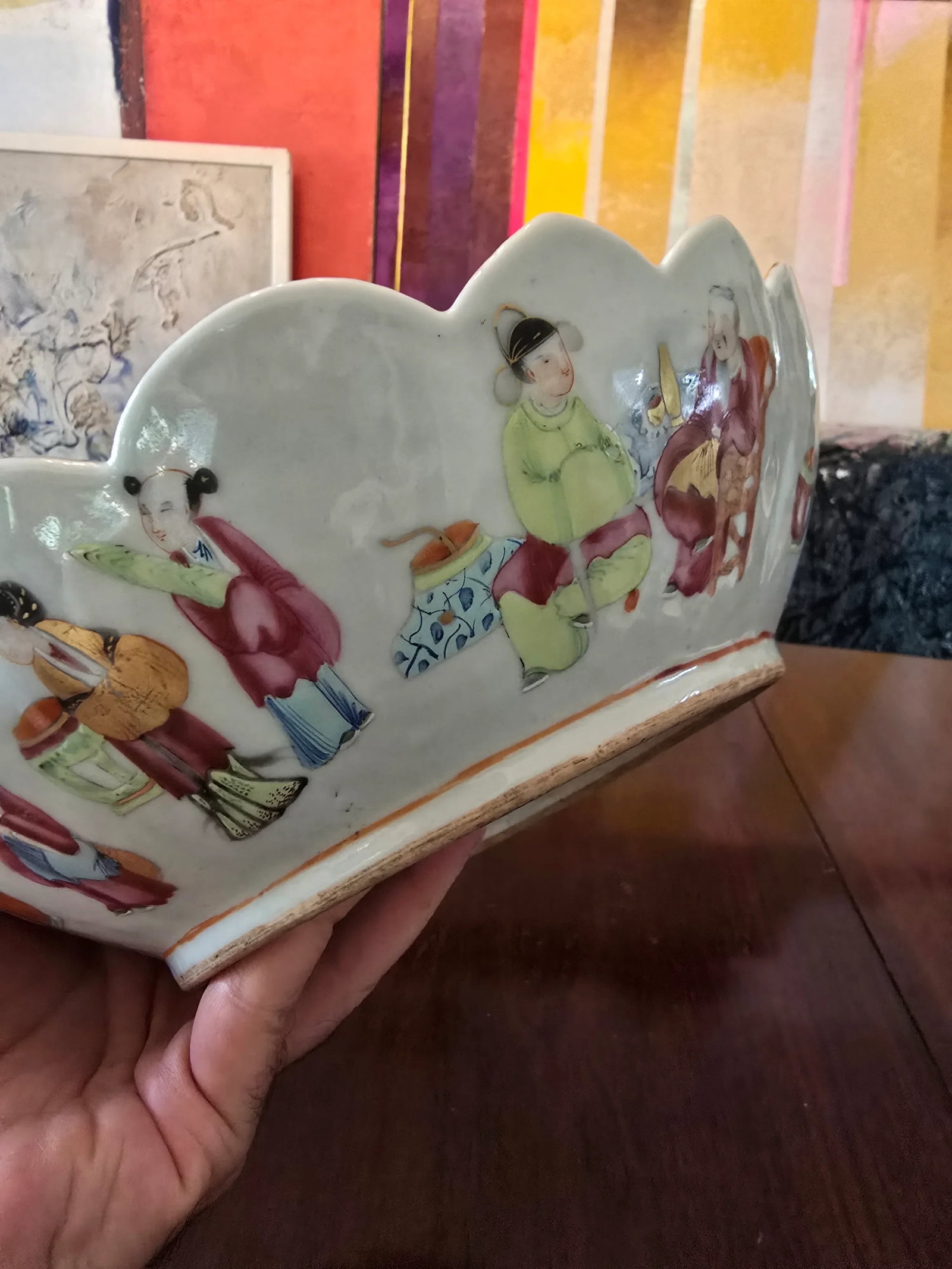 Antique Chinese Porcelain Large Rose Medallion Bowl - 6