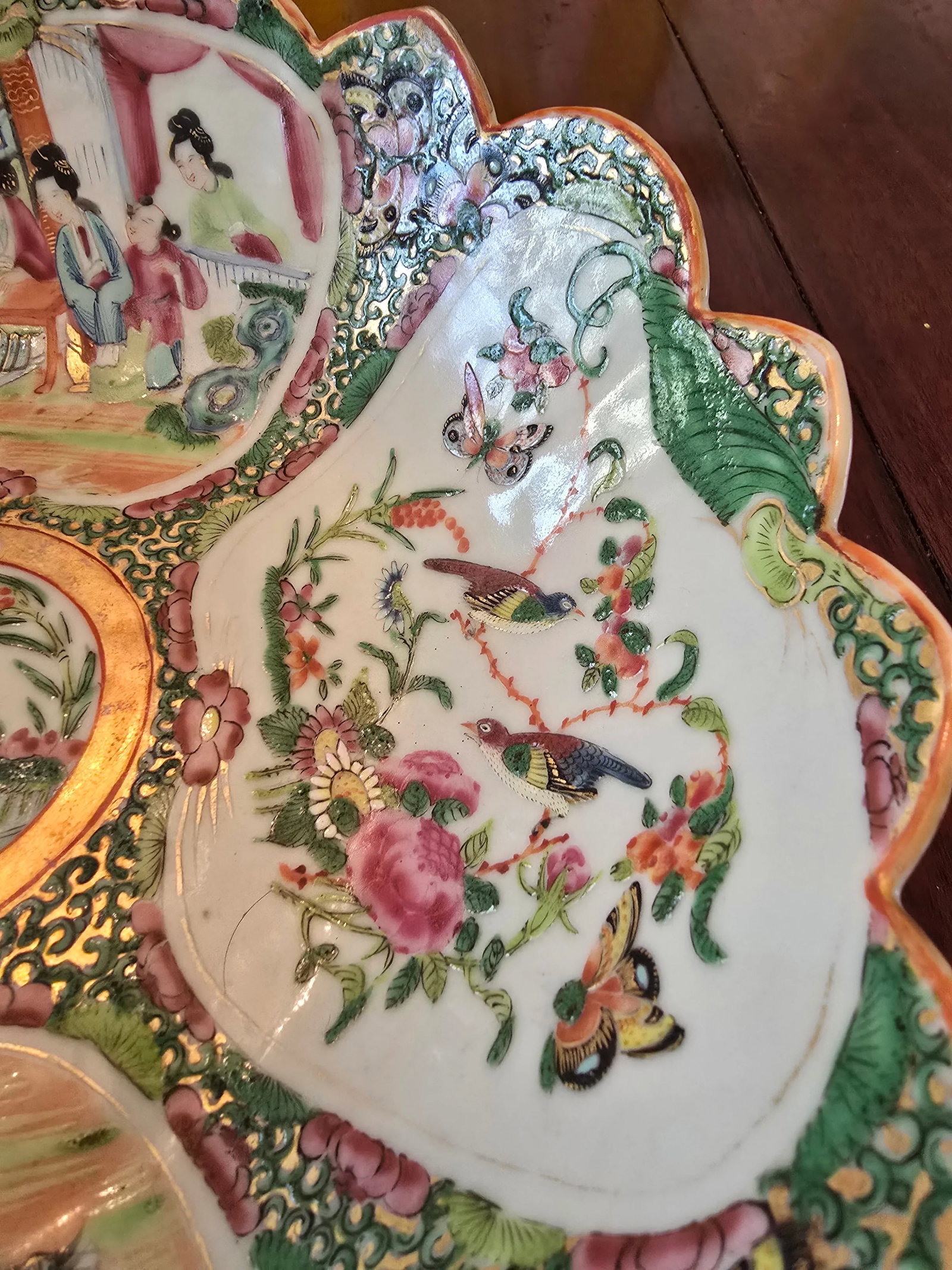 Antique Chinese Porcelain Large Rose Medallion Bowl - 7