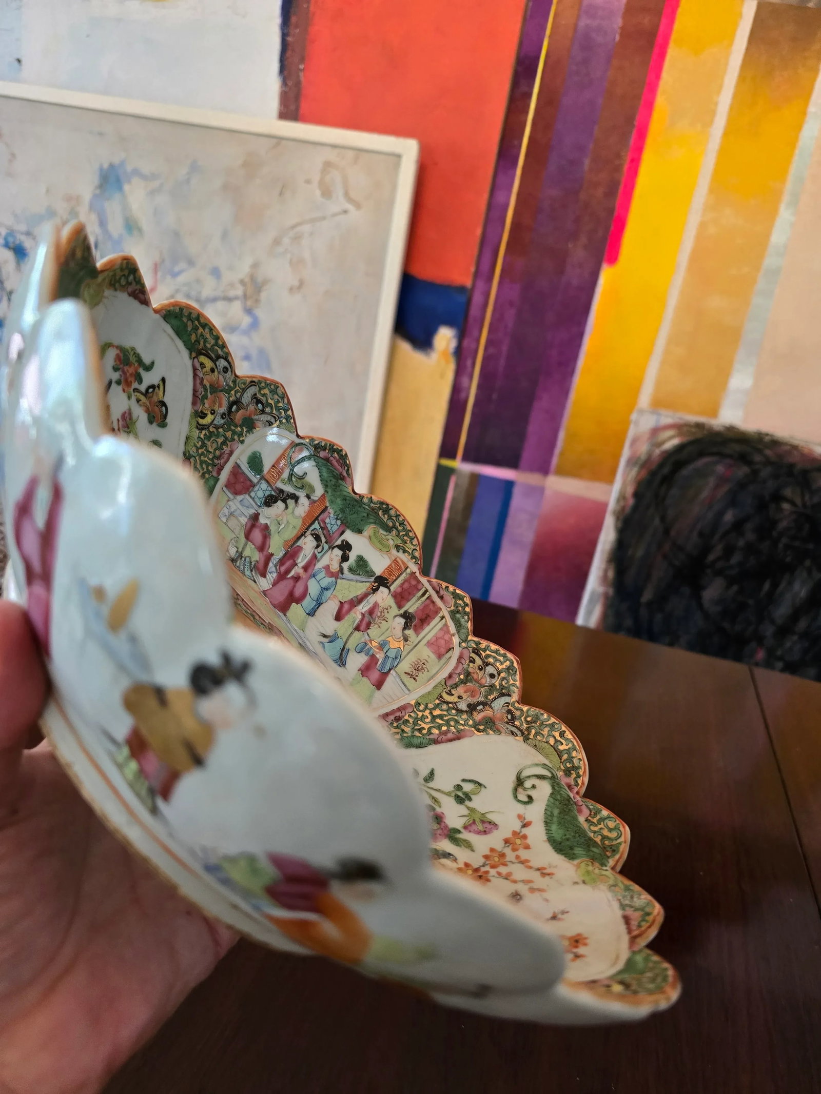 Antique Chinese Porcelain Large Rose Medallion Bowl - 8