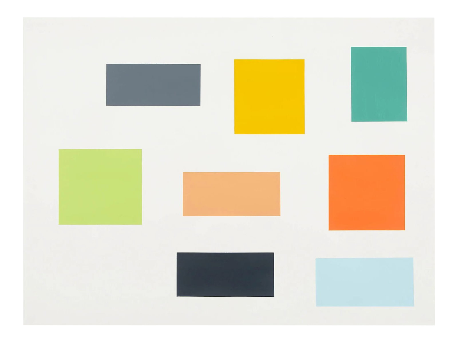 Tom McGlynn "Survey 1", Painting: Acrylic on Fabriano paper Edition: Unique, Unframed. This workis part of an ongoing series started in 2012 and titled Survey.McGlynn is interested in how a minimally-determined presentation of form