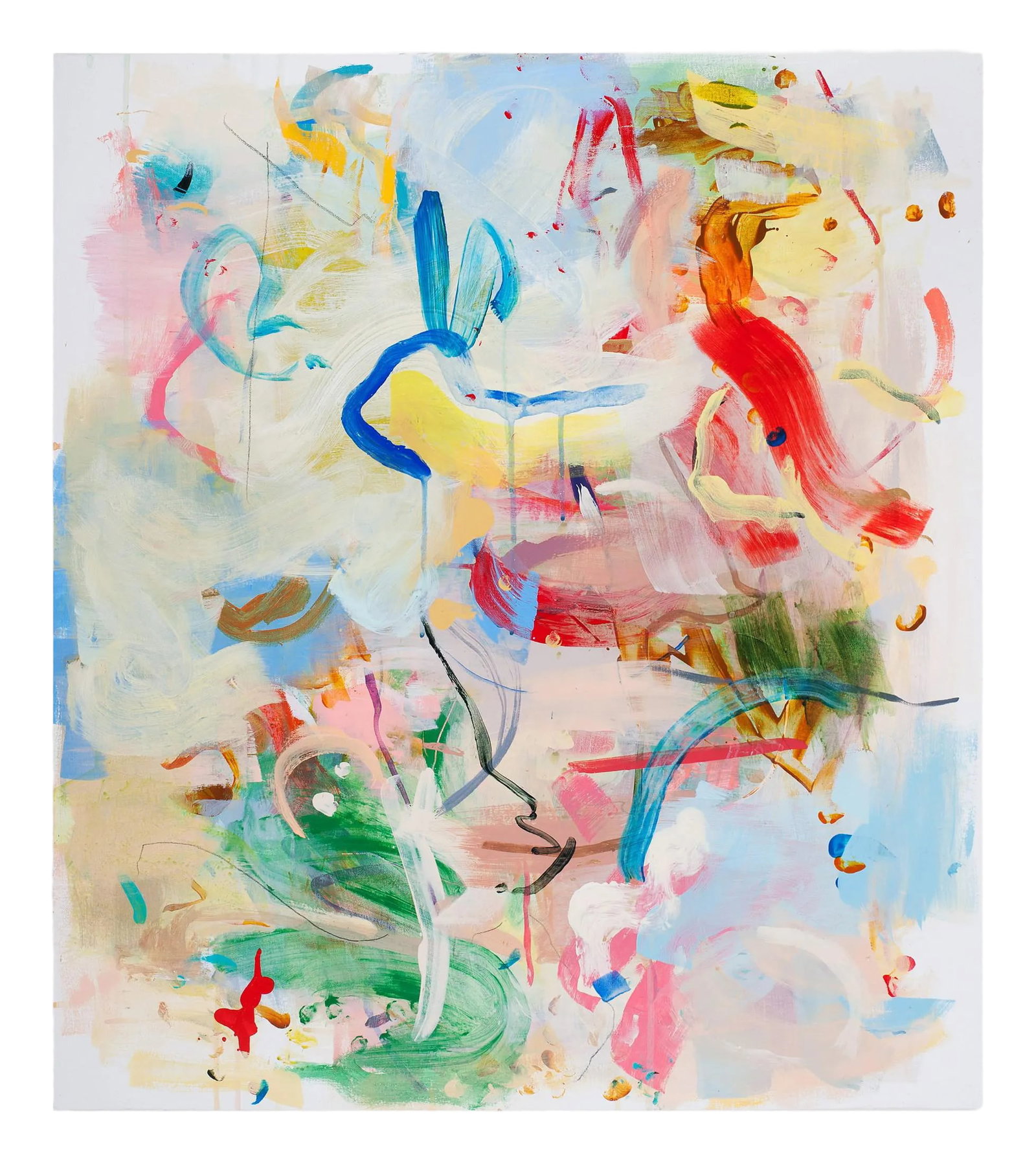 Gina Werfel "Hieroglyph", Painting: Oil on canvas Edition: Unique, Unframed. For this painting, Gina Werfel used a series of gestural marks to generate a movement through the canvas, creating a sense of transparency through thin washes