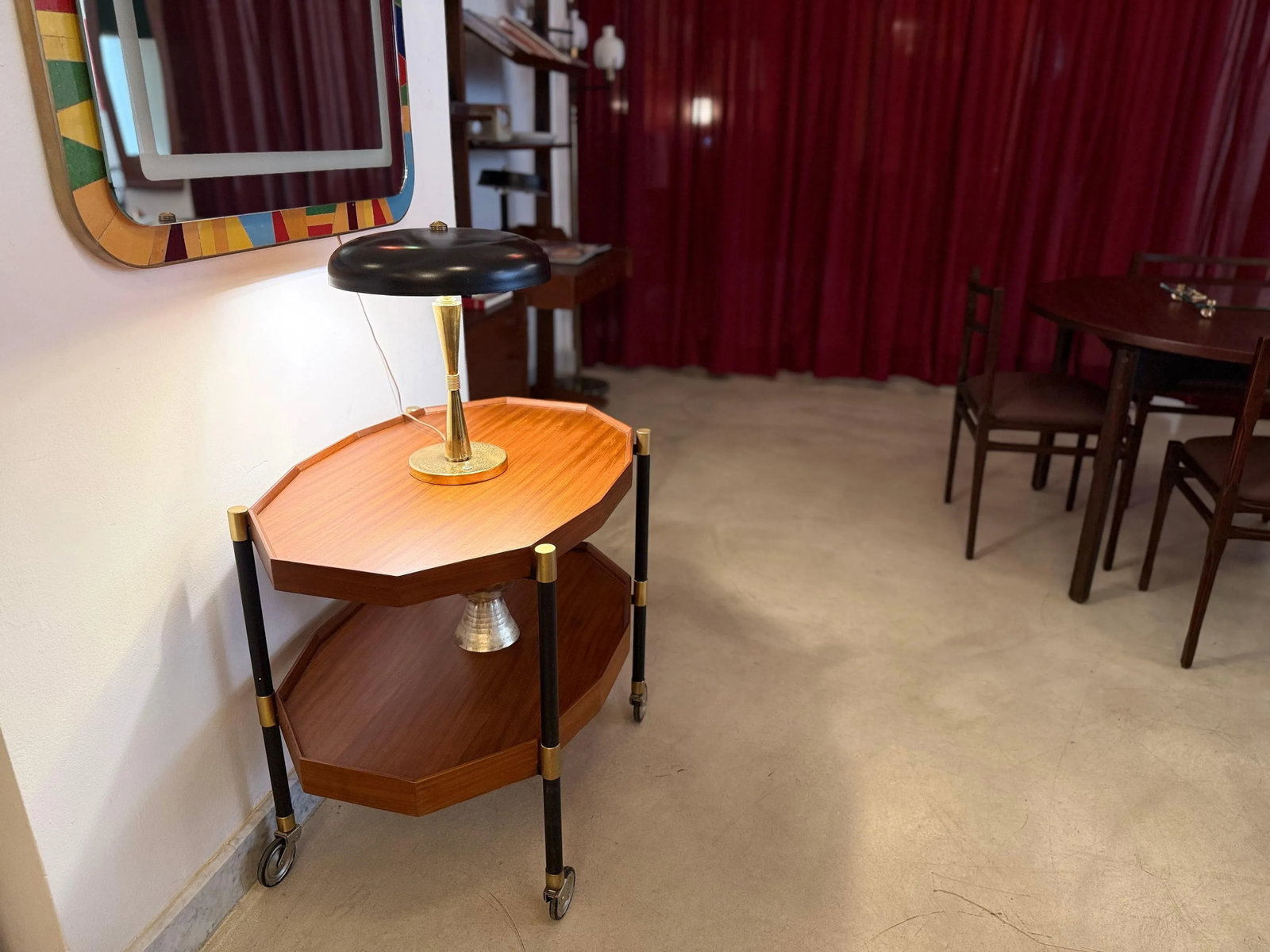 Italian Wood & Metal Trolley by Bergonzi, 1950s - 3