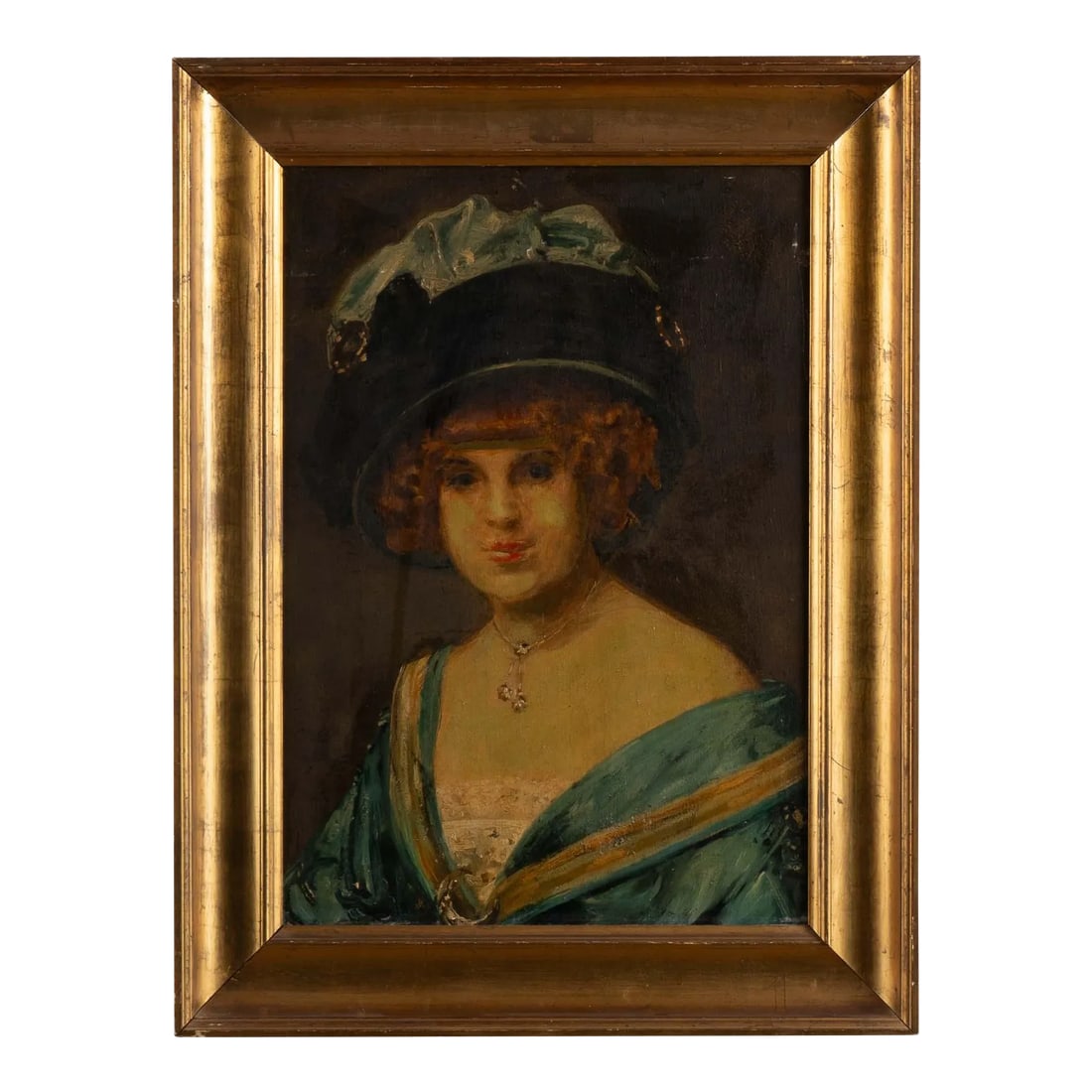 19th Century Original Oil on Canvas Portrait of Woman, "Edith" Signed A. Weie: Original oil on canvas portrait of the Danish Painter Holger Drachmann's lover and muse, Amanda Jensine Nielsen the singer. Signed A. Weie on the reverse. Oil on canvas. Craquelure throughout.