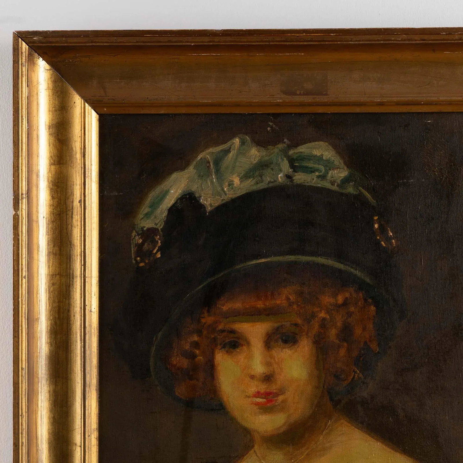 19th Century Original Oil on Canvas Portrait of Woman, "Edith" Signed A. Weie - 2