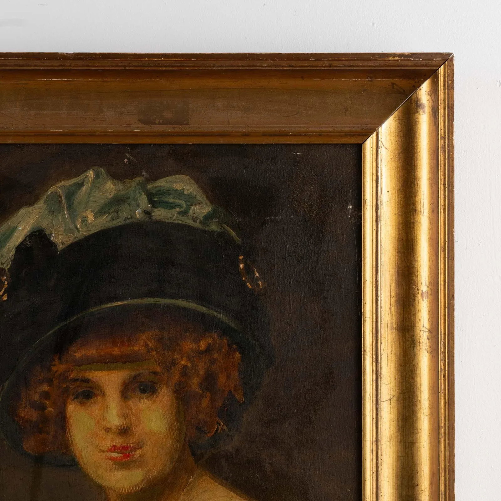 19th Century Original Oil on Canvas Portrait of Woman, "Edith" Signed A. Weie - 3