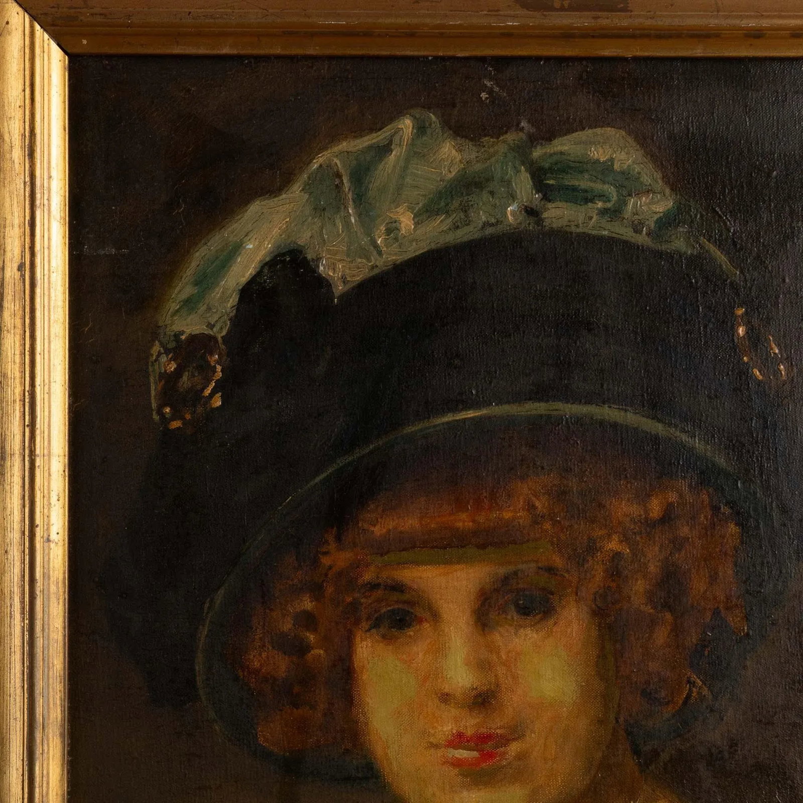 19th Century Original Oil on Canvas Portrait of Woman, "Edith" Signed A. Weie - 5